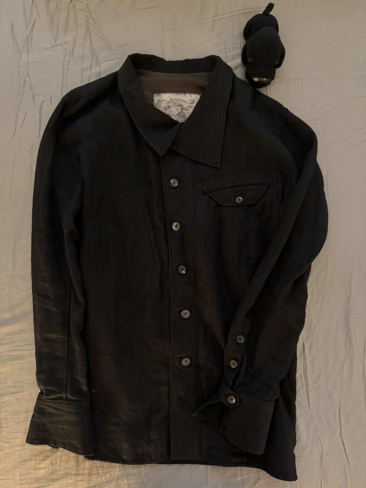 Ziggy Chen Ziggy Chen A/W 2024 Washed Black Button-Up Shirt – Size 46 Size US S / EU 44-46 / 1 - 5 Thumbnail
