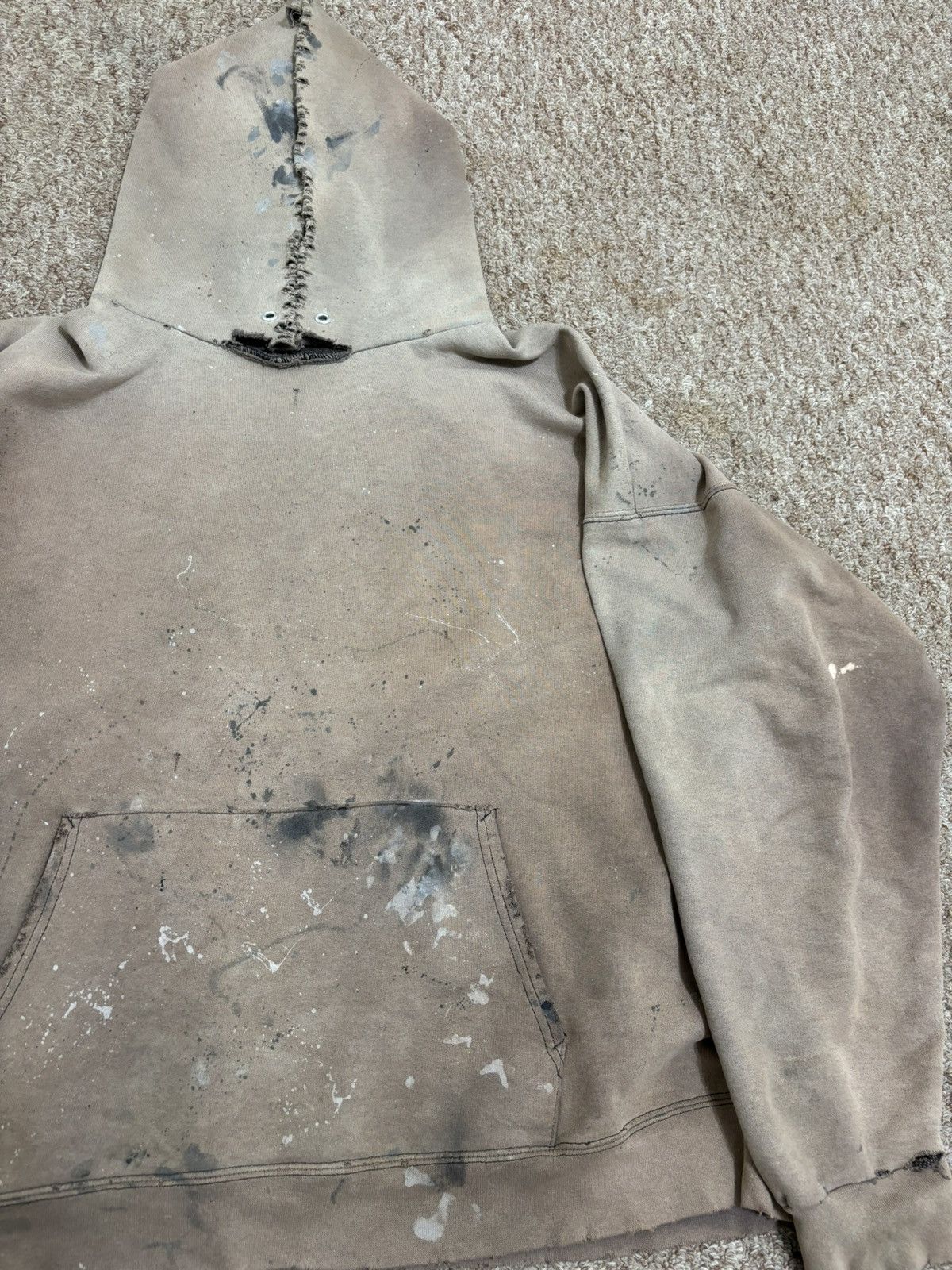 Vintage 90s thrashed & distressed blank Vintage Hoodie 🎨 Size US XL / EU 56 / 4 - 3 Thumbnail
