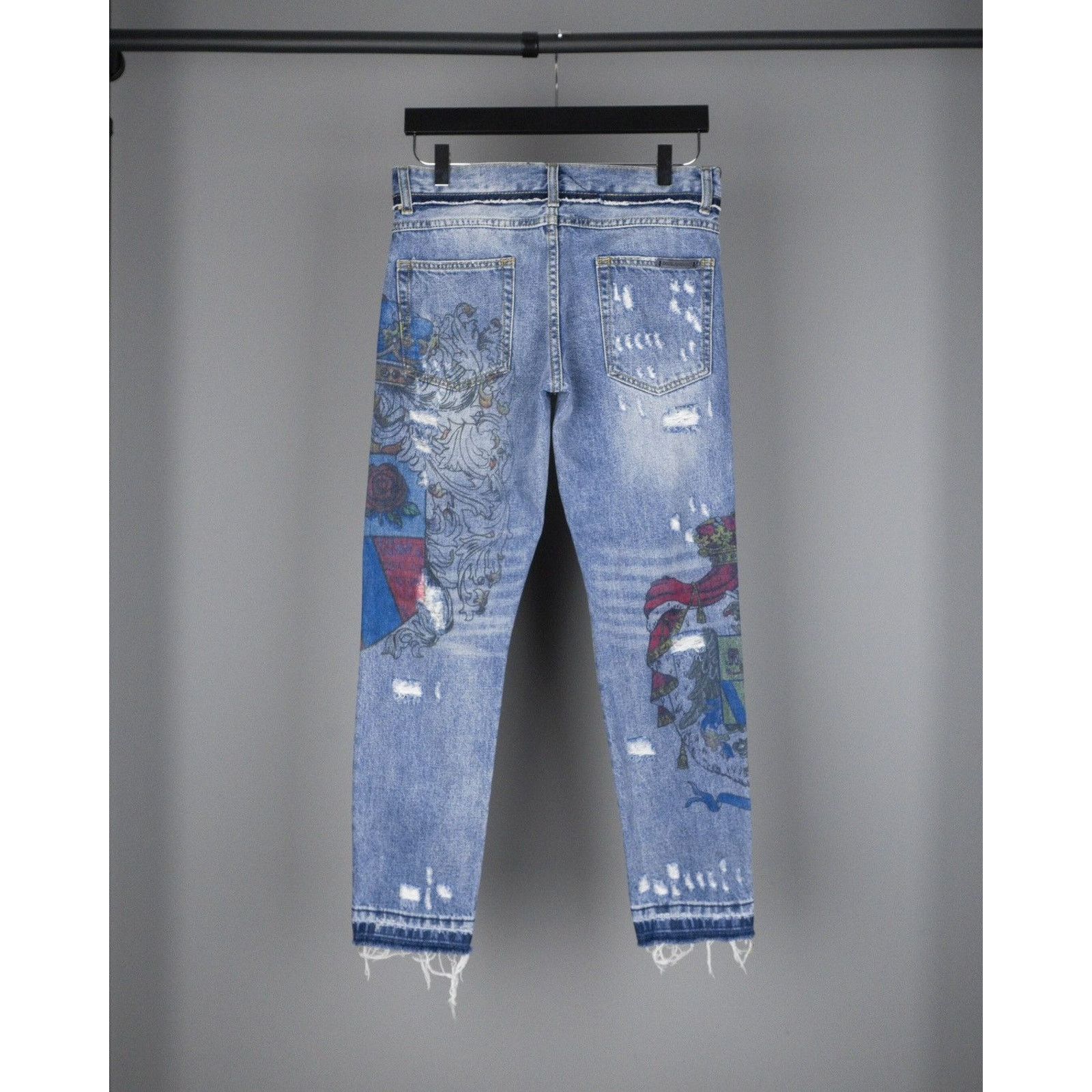 Dolce & Gabbana Dolce gabbana light blue printed ripped denim pants jeans Size US 30 / EU 46 - 5 Thumbnail