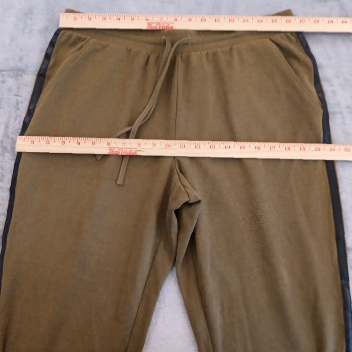 Vintage Gili Ankle Pants Womens Medium Green Tuxedo Stripe Drawstring Pockets 33x27 Size 32" / US 10 / IT 46 - 2 Thumbnail