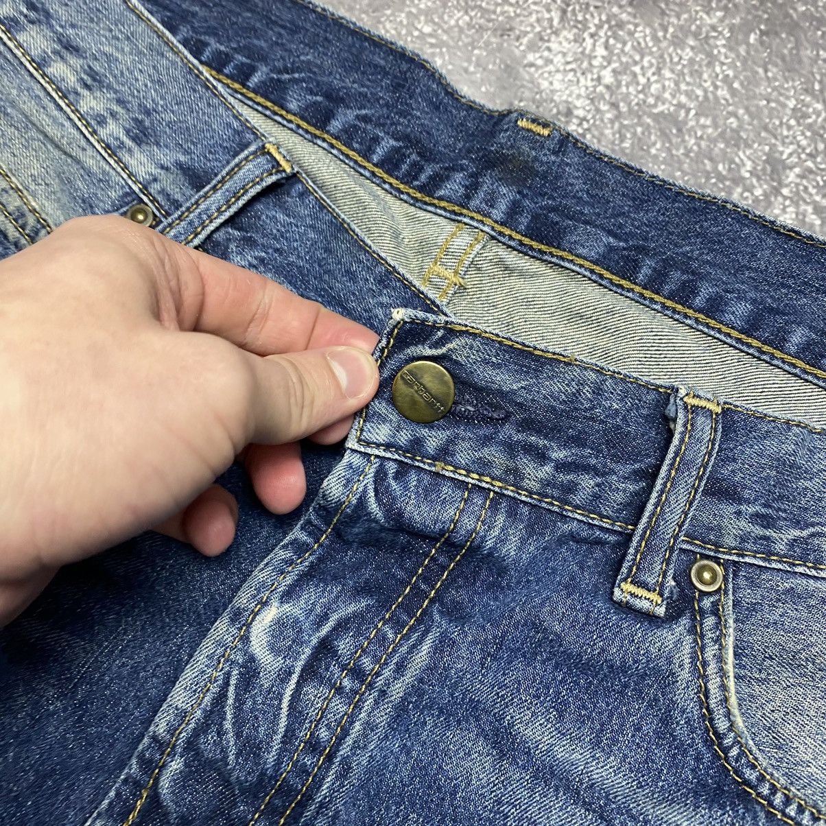 Vintage Vintage Carhartt Wip Patch Logo Blue Streetwear denim jeans Size US 34 / EU 50 - 16 Thumbnail