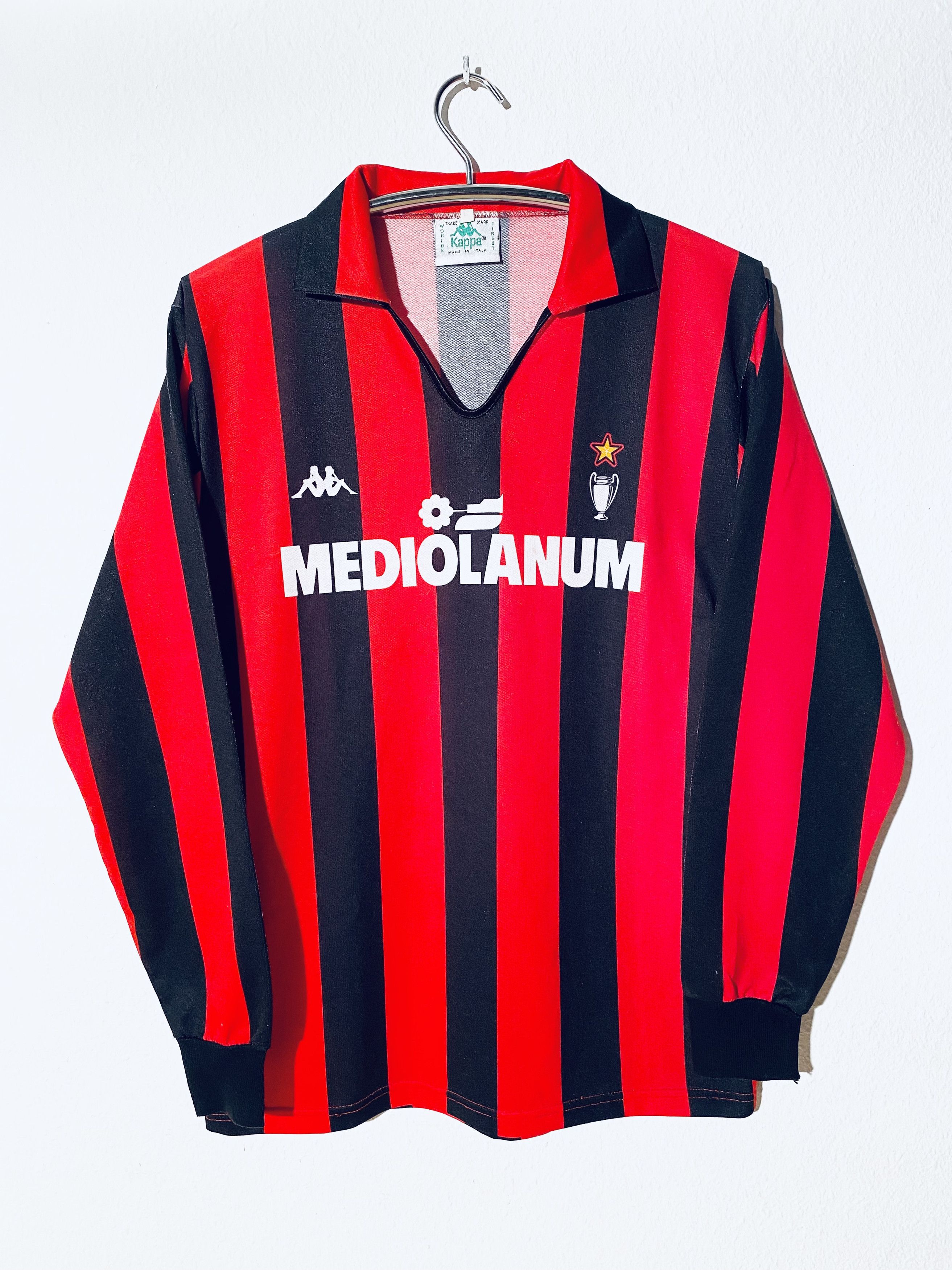 Kappa AC Milan Home Football Shirt 1989 - 1990 / Mediolanum Size US M / EU 48-50 / 2 - 1 Thumbnail