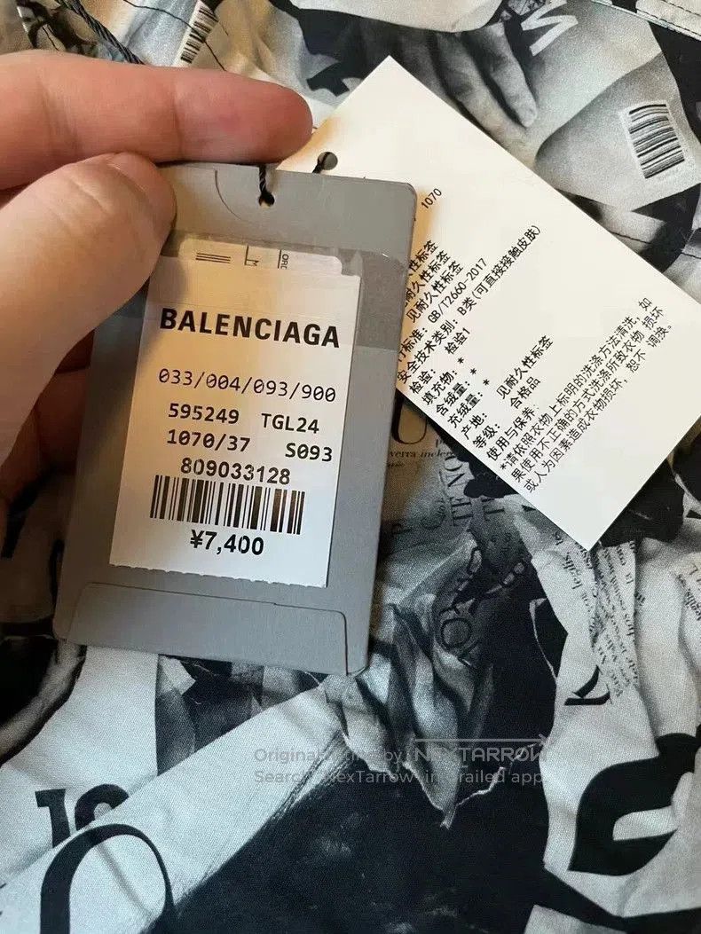 Balenciaga Balenciaga Newspaper Print Shirt. Size US S / EU 44-46 / 1 - 3 Thumbnail
