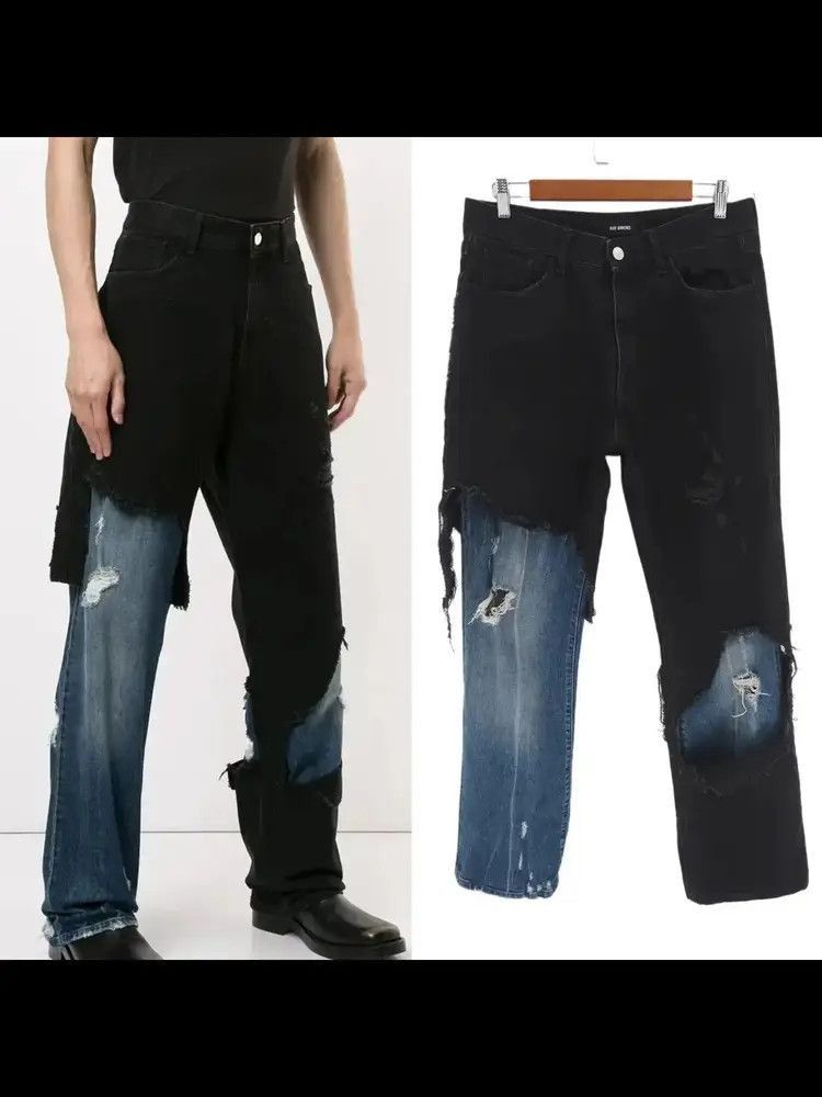 Raf Simons Raf Simons FW19 Distressed Double layer denim Size US 29 - 8 Thumbnail