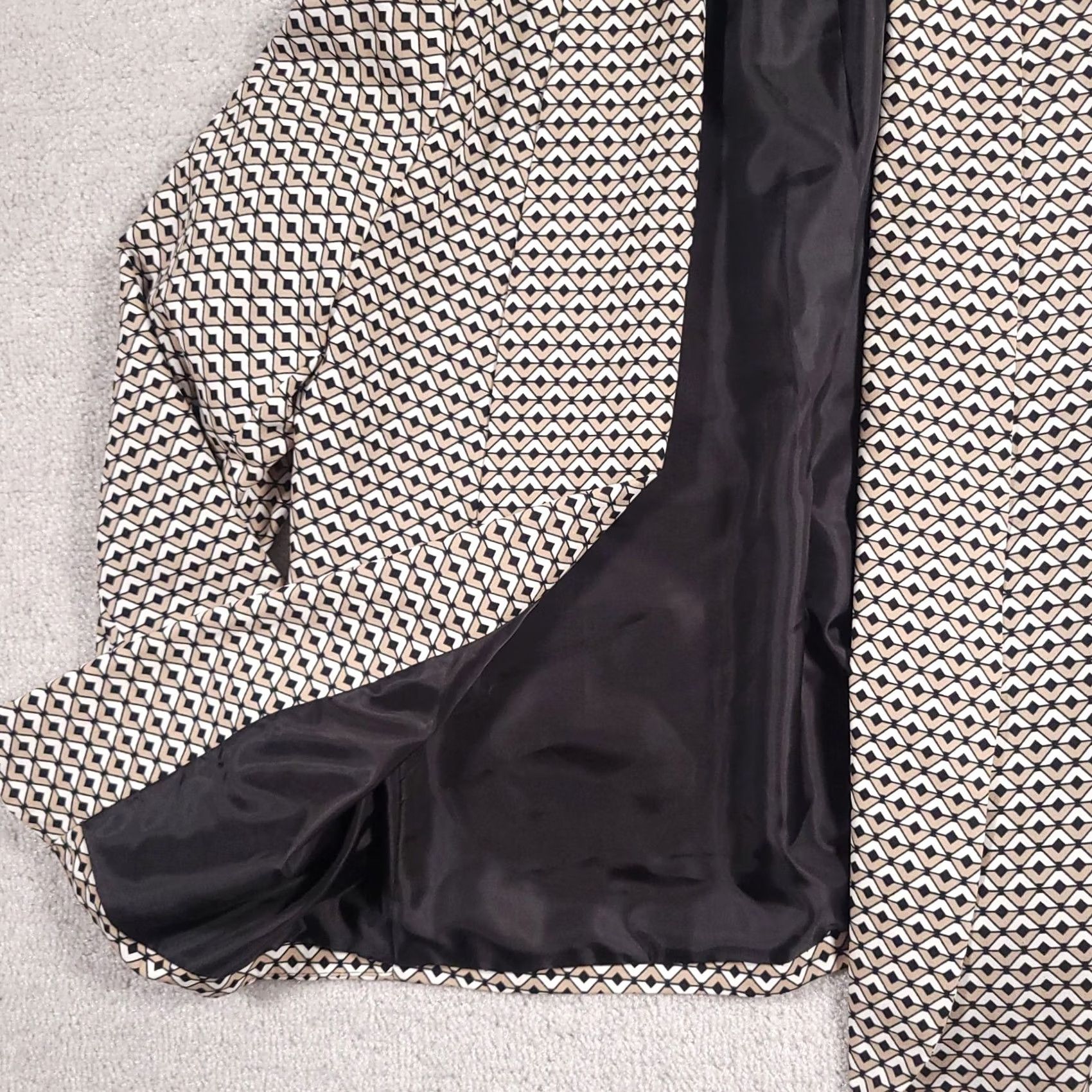 Vintage Notations Jacket Blazer Women's Large Geometric Print Open Front Lined Blazer Size L / US 10 / IT 46 - 4 Thumbnail