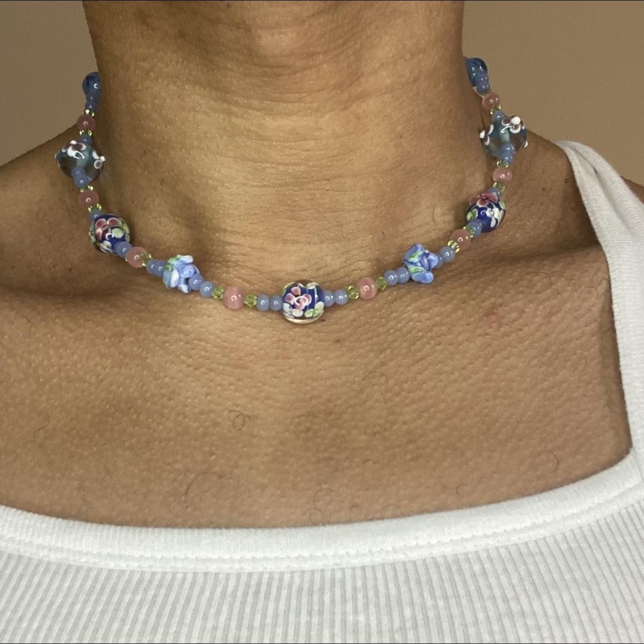 Jewelry × Other PINK PASTEL FLORAL BEADED CHOKER NECKLACE Size ONE SIZE - 1 Thumbnail