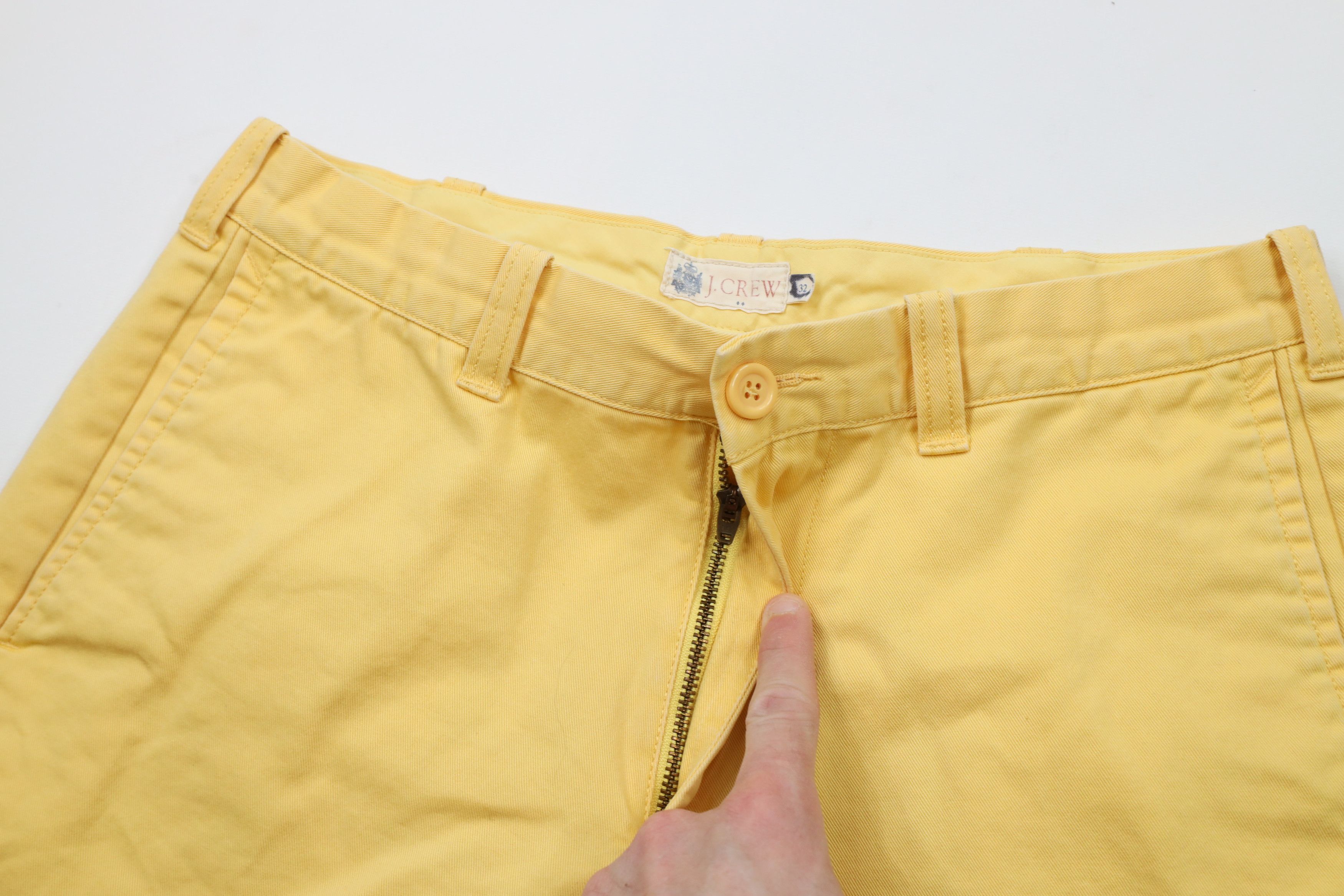 J.Crew × Vintage Vintage 90s J Crew Above Knee Chino Shorts Yellow Cotton Size US 32 / EU 48 - 5 Thumbnail