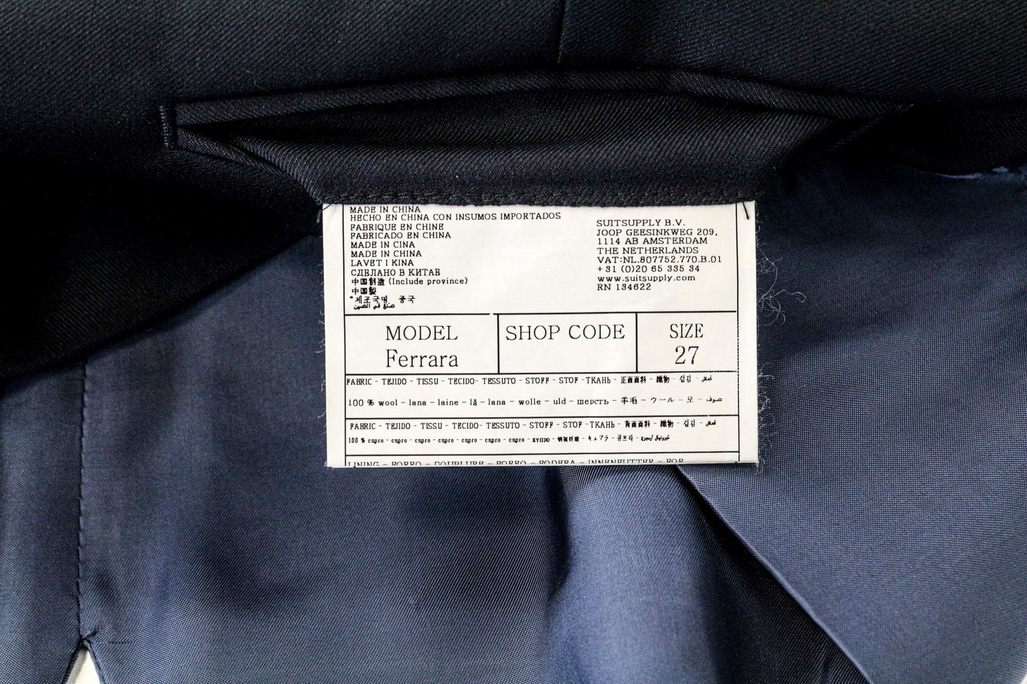 Suitsupply UK44S Navy Blue Wool Single-Breasted Waistcoat 75758 Size 44S - 5 Thumbnail