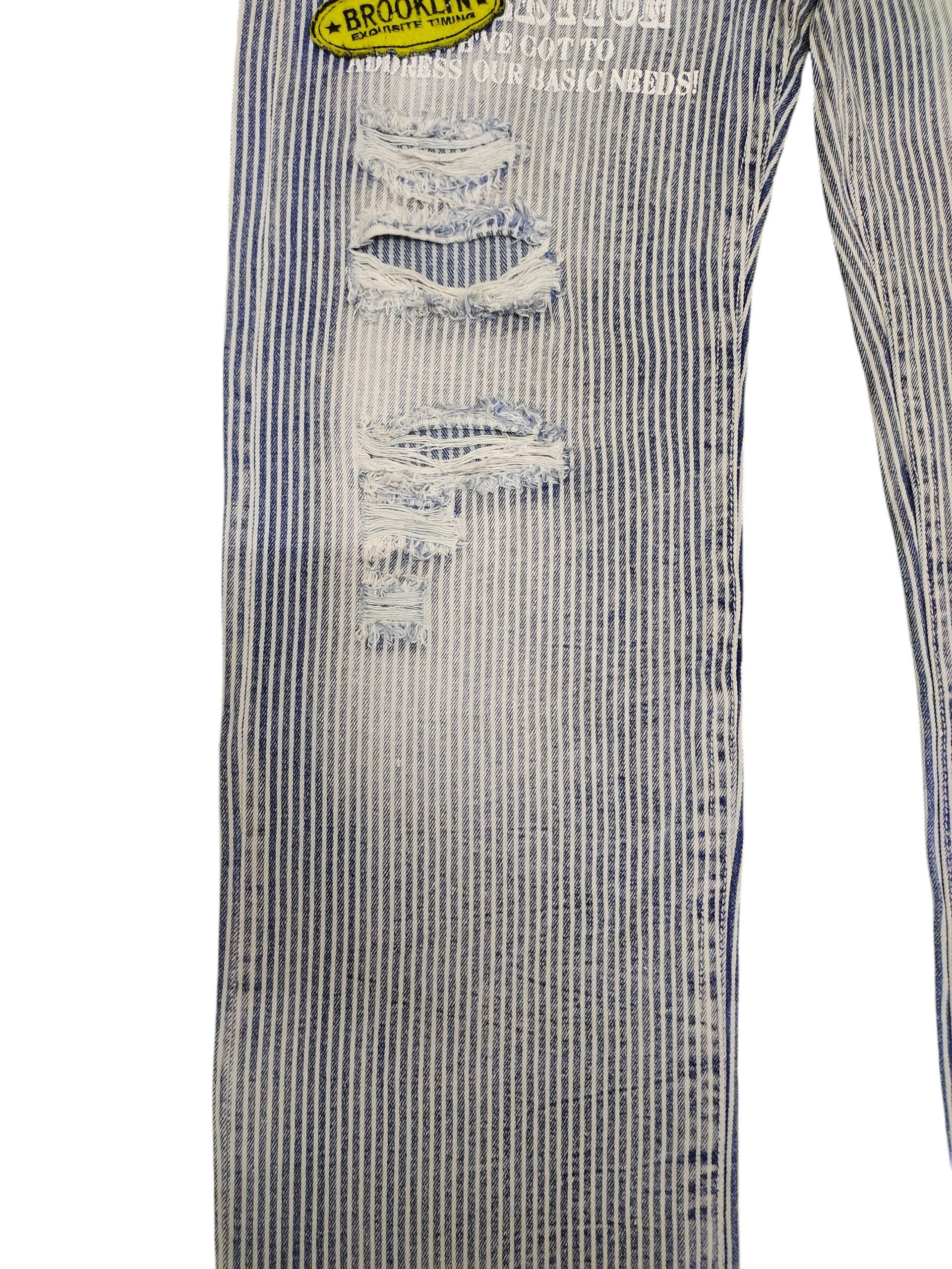 Hysteric Glamour Vintage California Jeans Patchwork Distress Hickory Denim Size US 33 - 4 Thumbnail