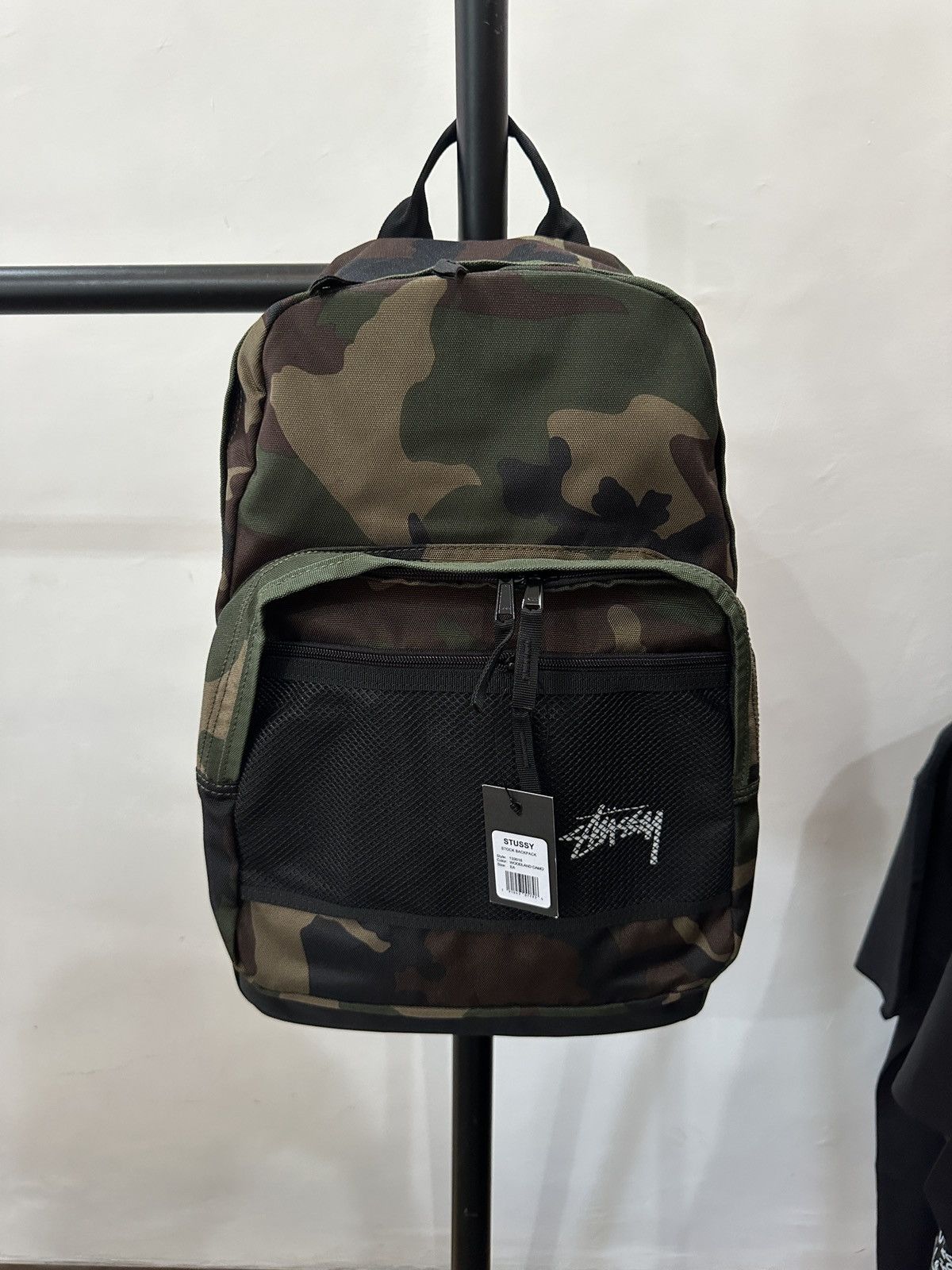 Stussy NEW 2023 summer Stussy canvas backpack washed black bag
