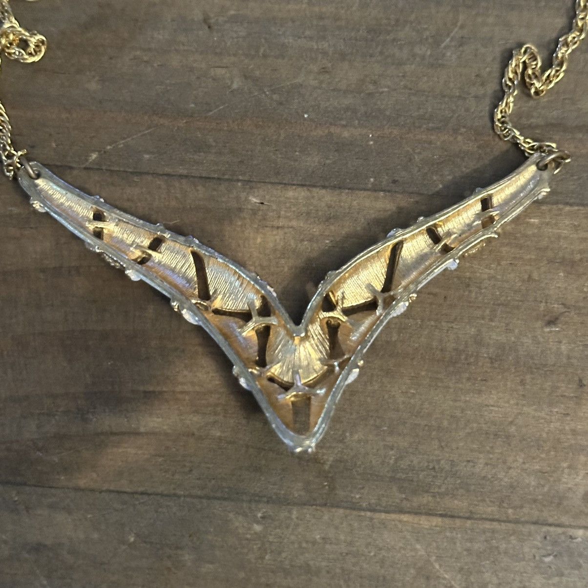 Vintage Vintage art deco white chevron necklace Size ONE SIZE - 5 Thumbnail