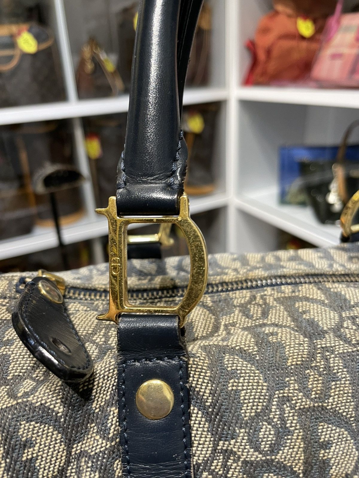Dior AUTHENTIC CRISTIAN DIOR CANVAS BOSTON 25 HANDBAG VINTAGE Size ONE SIZE - 6 Thumbnail