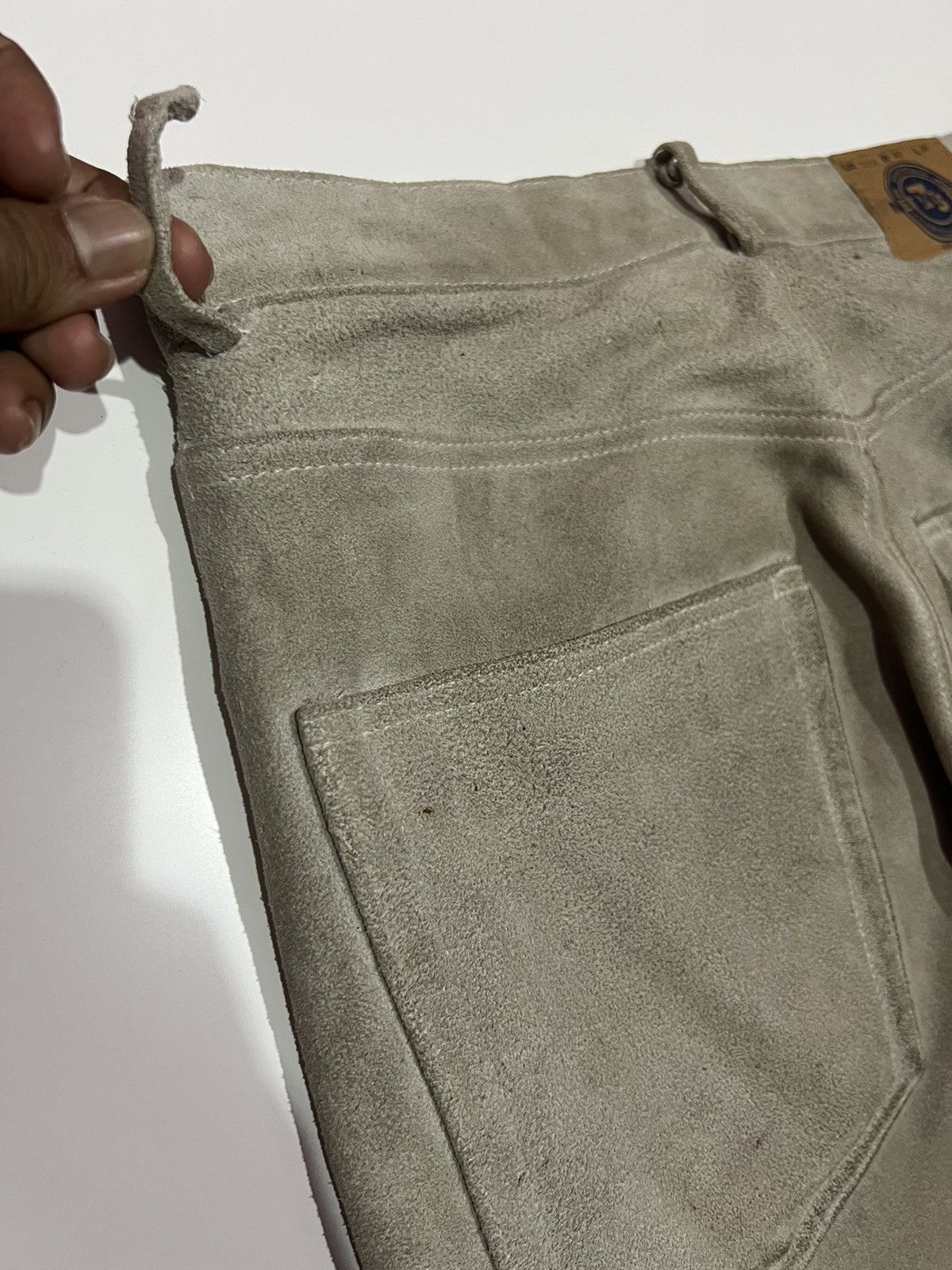 GOODENOUGH 🔥 Good Enough Hiroshi Fujiwara suede Leather GDEH pants Size US 32 / EU 48 - 20 Thumbnail