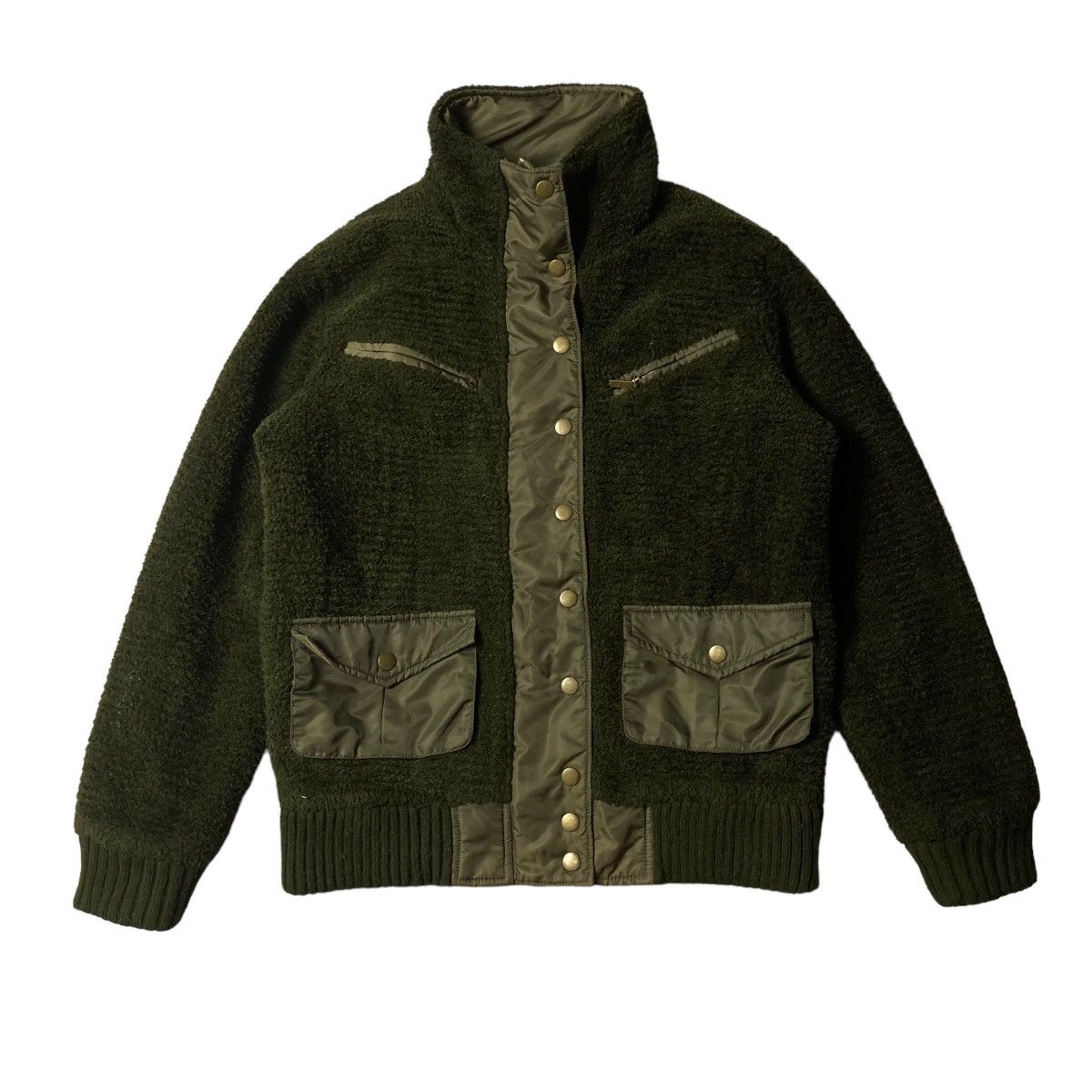 image of Michiko Koshino London 2000S Michiko London Deep Pile Quilted Jacket in Green, Men's (Size Medium)