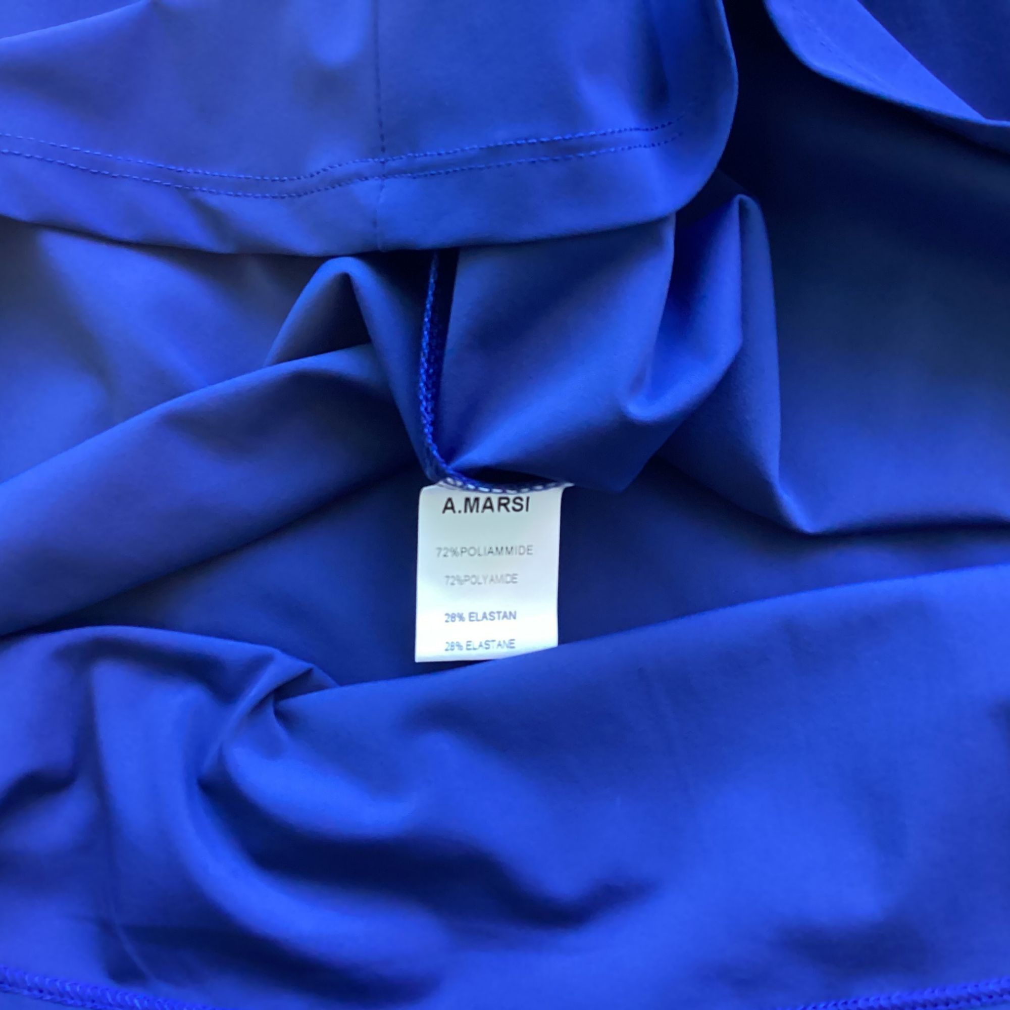 Other A.Marsi Blue Asymmetrical Dress With Adjustable Straps & Poc Size L / US 10 / IT 46 - 6 Thumbnail