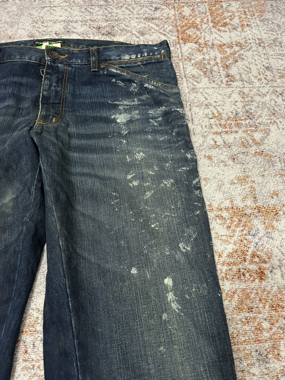 Dolce & Gabbana Dolce & Gabana Buckle Back Distressed Paint Denim Size US 34 / EU 50 - 7 Thumbnail
