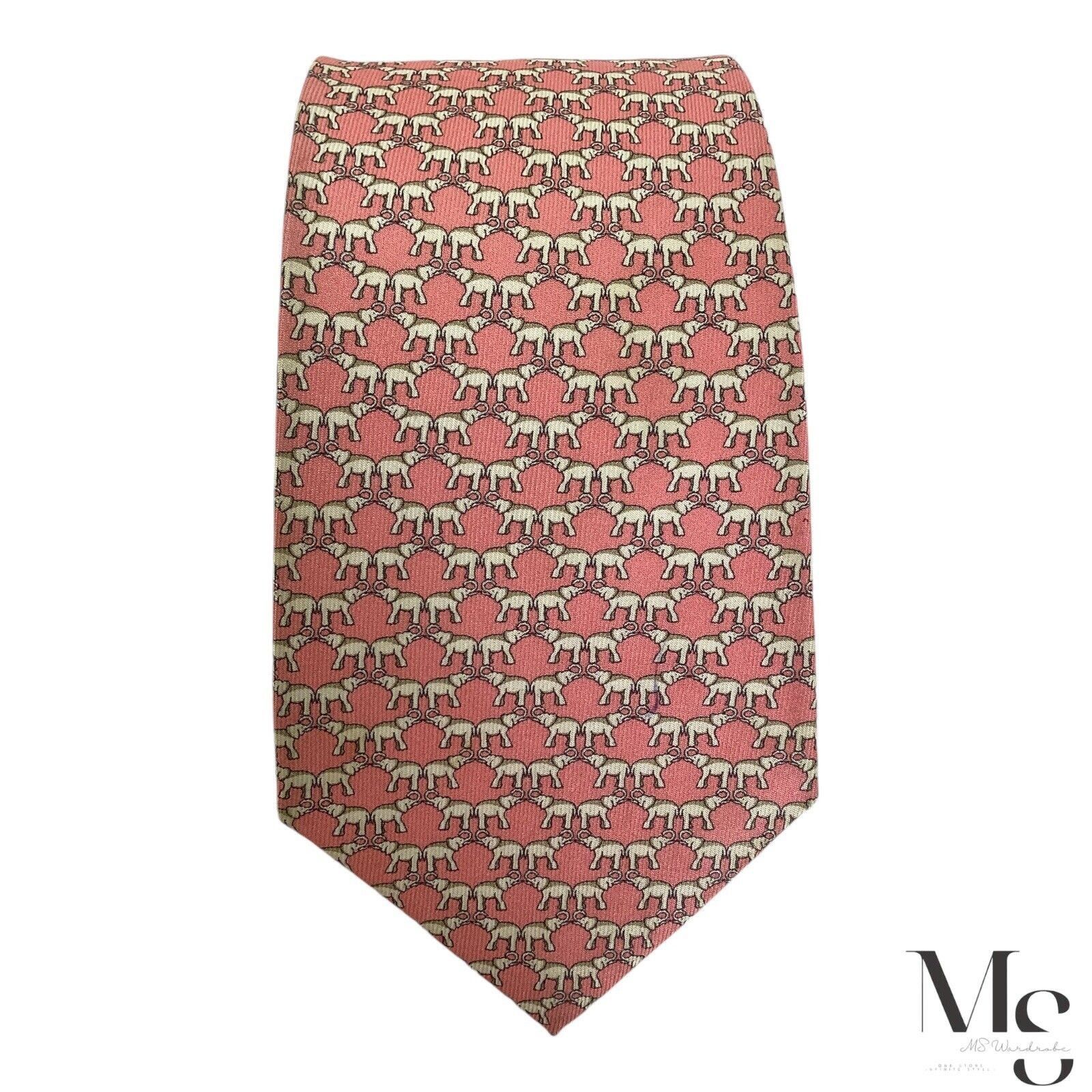 Jim Thompson JIM THOMPSON Pink Elephant Print Silk Tie Made In Thailand W Size ONE SIZE - 3 Thumbnail