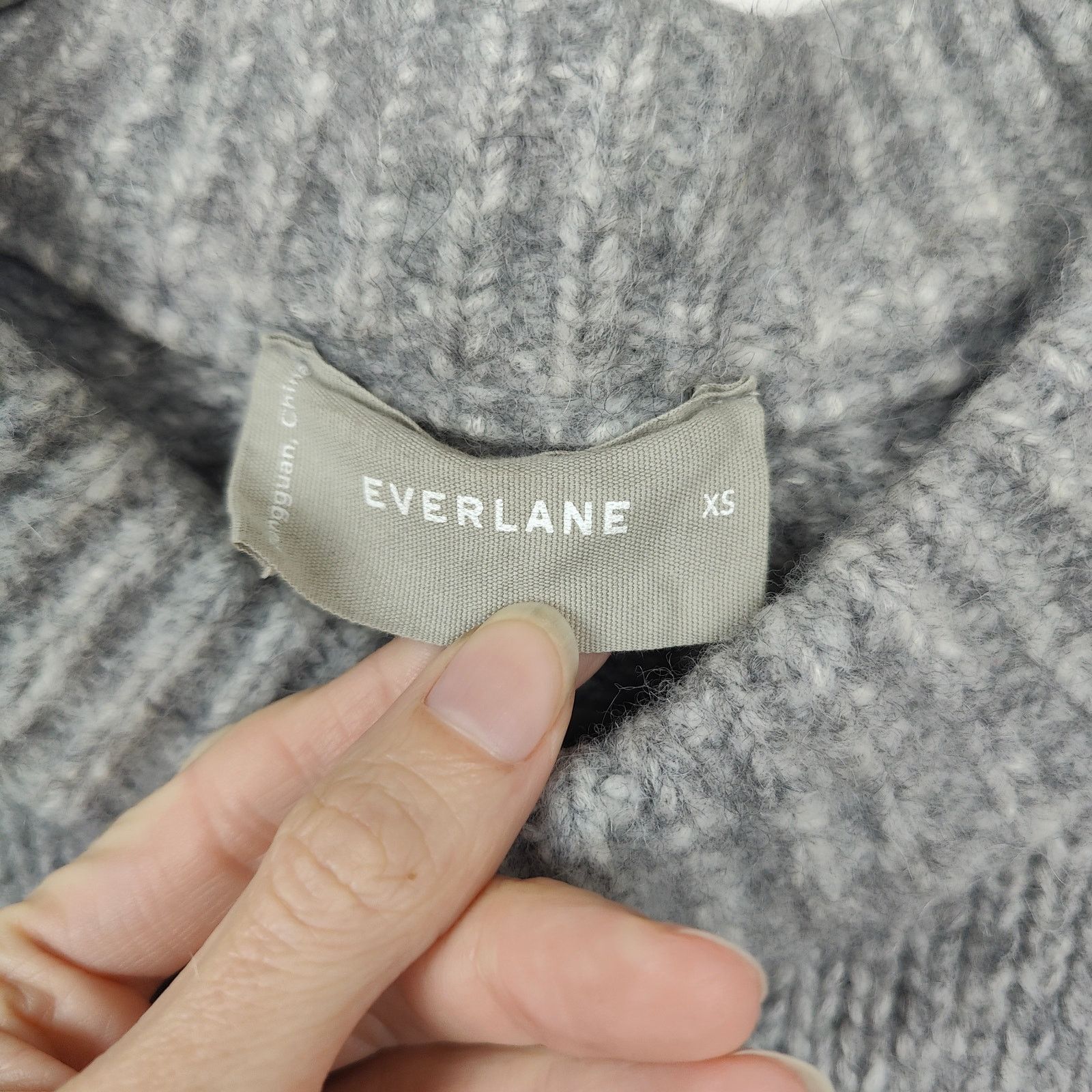 Everlane Everlane The Diamond-stitch Cloud Crew Sweater Women XS Gray Size XS / US 0-2 / IT 36-38 - 5 Thumbnail