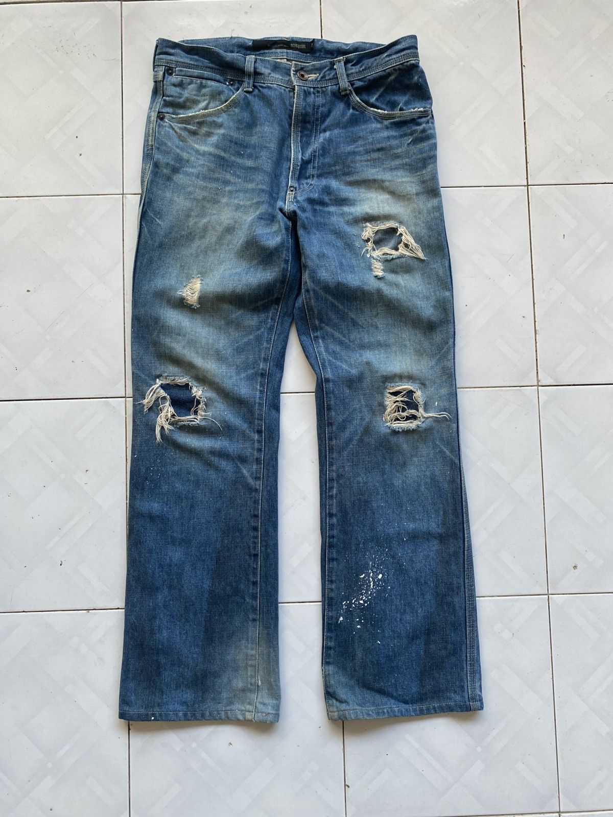 Schlussel Vintage Paint Splater Distressed Jeans Size US 30 / EU 46 - 1 Thumbnail