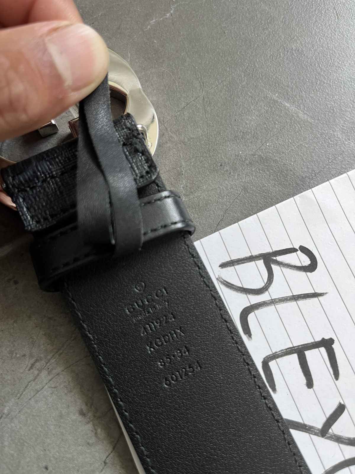 Gucci EMBOSS WITH INITIALS GG BELT WITH INTERLOCKING G BUCKLE Size 34 - 5 Thumbnail