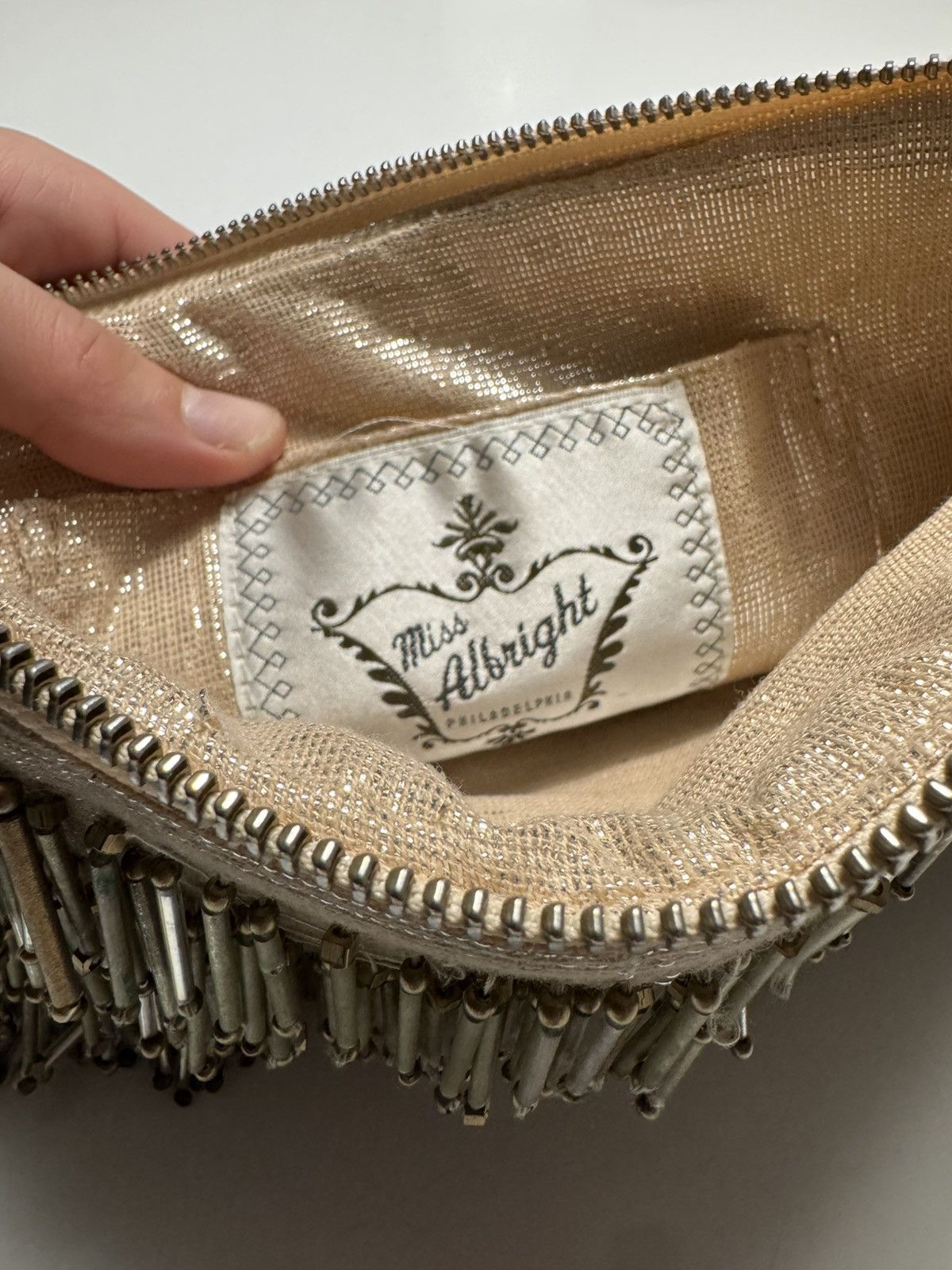 Other Miss Albright Beaded Fringe Clutch | Metallic Evening Bag Size ONE SIZE - 4 Thumbnail