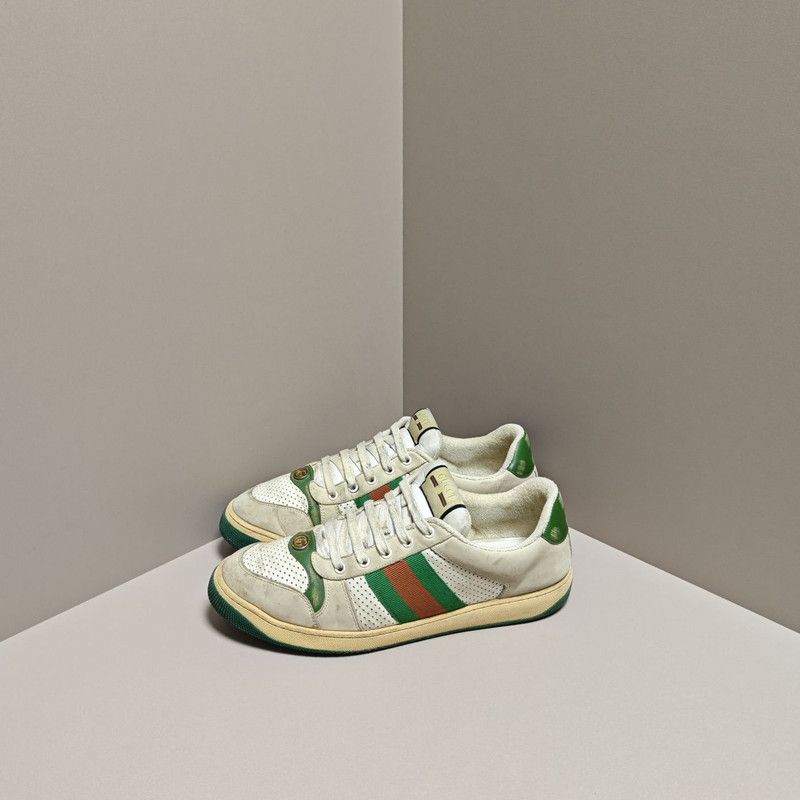 Gucci Gucci Screener Leather Sneakers in Green 0079 Size US 11 / EU 44 - 1 Thumbnail