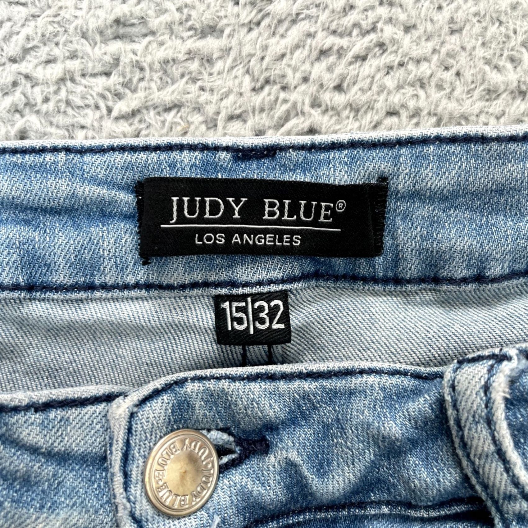 Denime Judy Blue Jeans Womens 32 Blue Straight Leg Denim Cotton Distressed Stretch Boho Jeans 5-Pocket Regular Inseam 24 in Blue Size 36" / US 14 / IT 50 - 3 Thumbnail