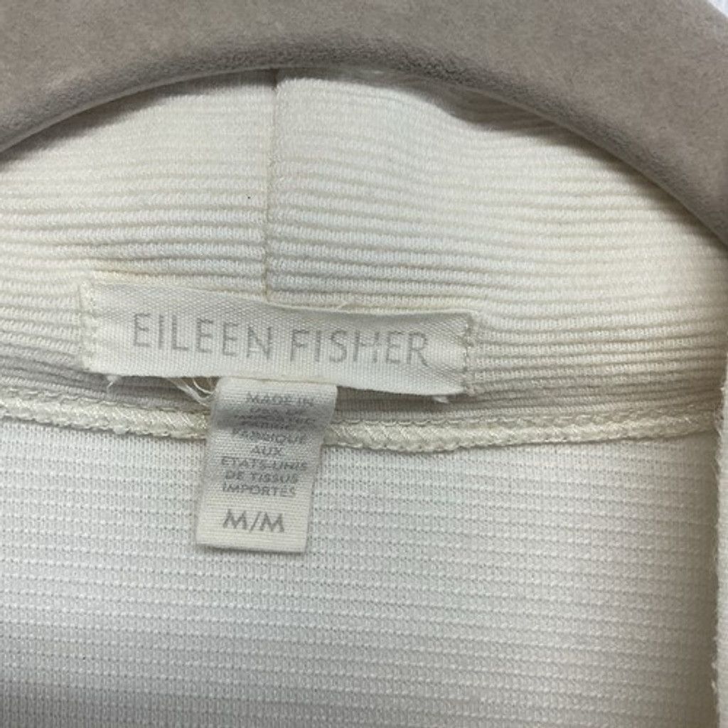 Eileen Fisher Eileen Fisher Ivory Pockets Open Front Cardigan Women M Size M / US 6-8 / IT 42-44 - 2 Thumbnail