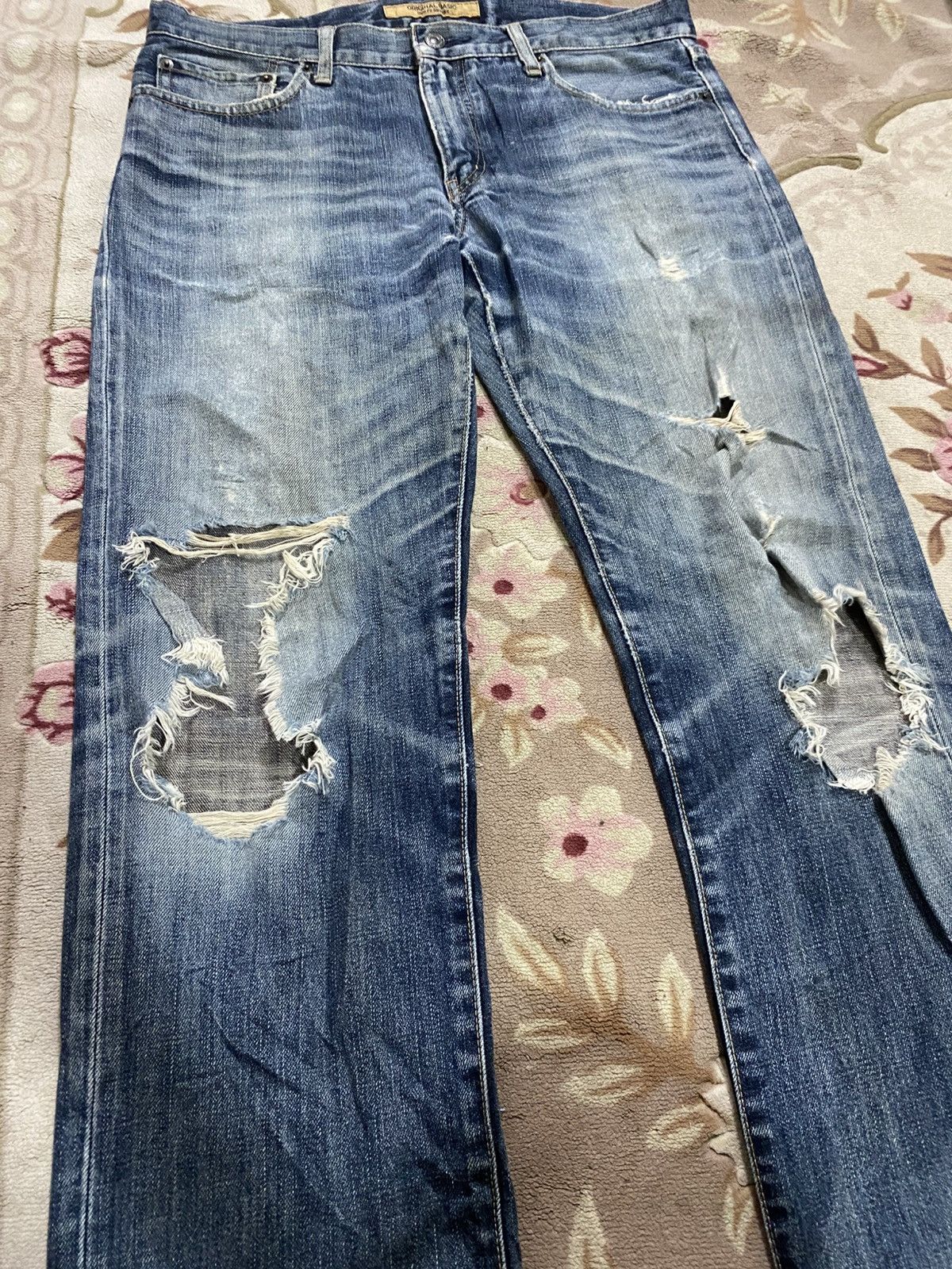 If Six Was Nine × Japanese Brand × Uniqlo Uniqlo distressed denim very rare Size US 35 - 3 Thumbnail