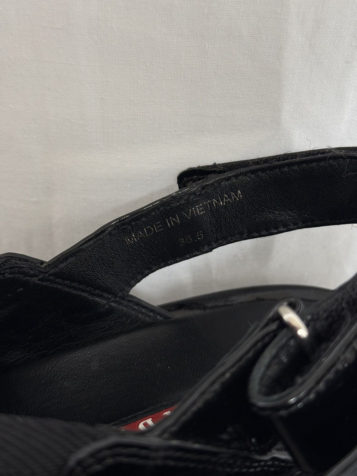 Prada × Vintage Prada Patent Leather Black Chunky Platform Sandals Size US 6.5 / IT 36.5 - 6 Thumbnail