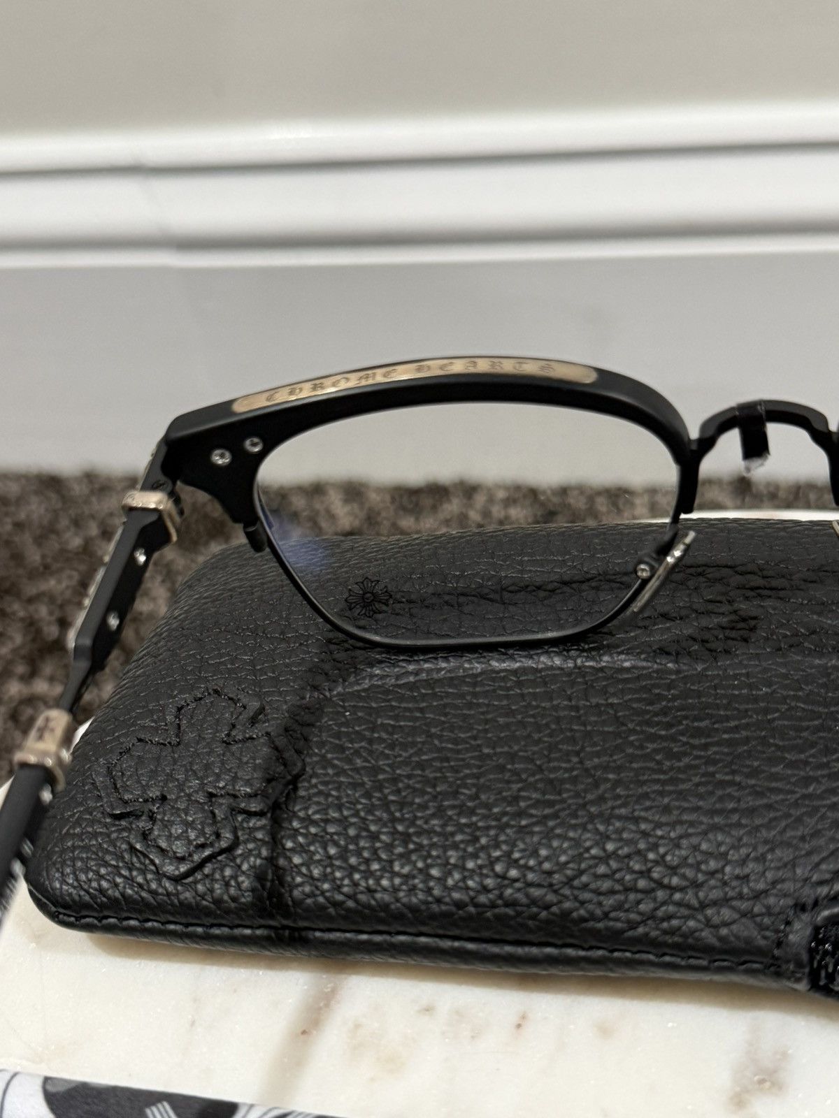 Chrome Hearts Chrome Hearts Vertical Smile II Black/Silver Glasses Size ONE SIZE - 7 Thumbnail