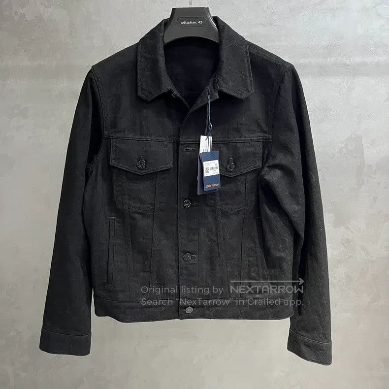 Louis Vuitton Louis Vuitton Black solid printed denim jacket Size US S / EU 44-46 / 1 - 1 Thumbnail