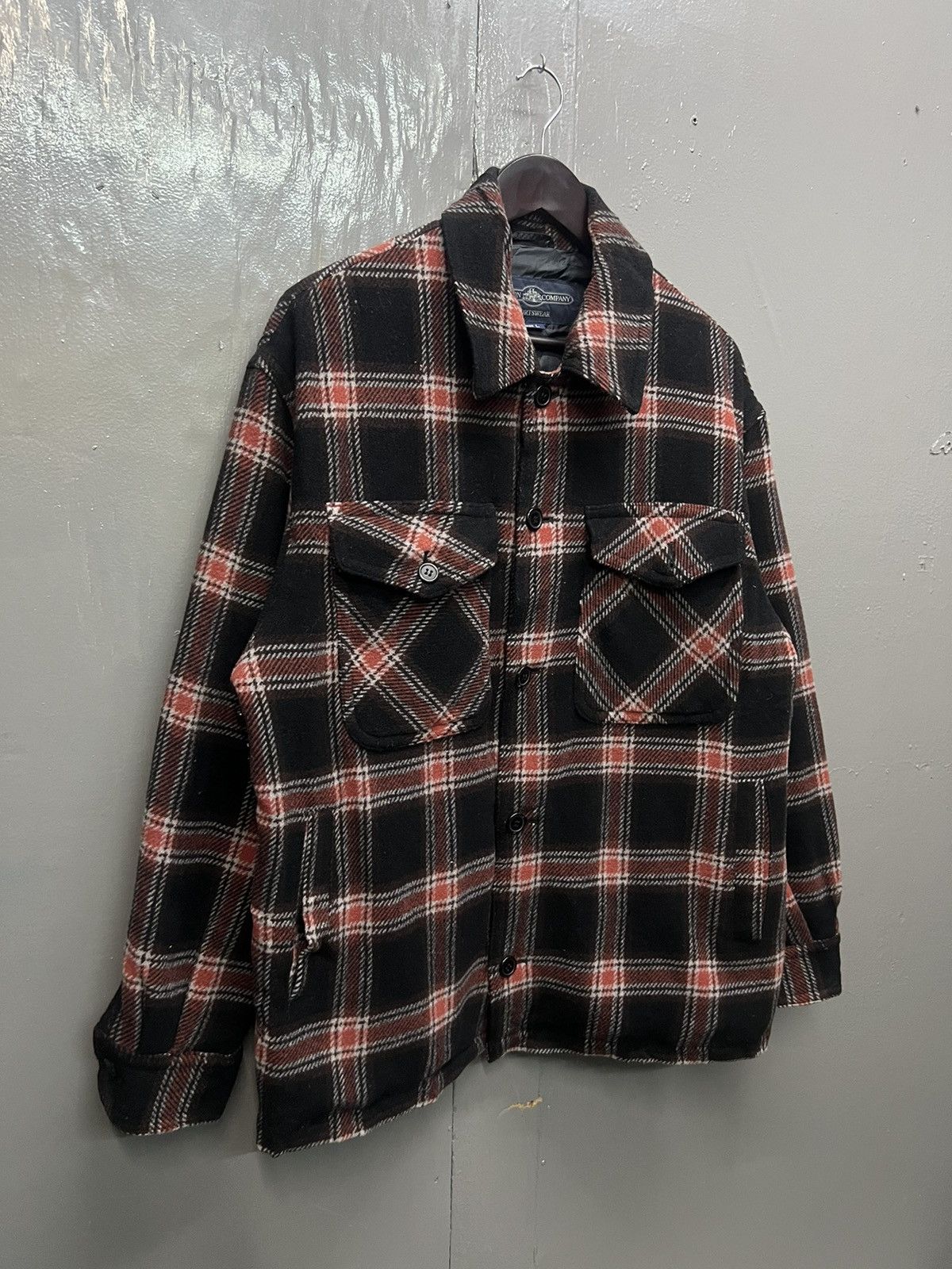 Vintage Vintage Cotton Company Sportwear Wool Plaid Jacket Size US L / EU 52-54 / 3 - 3 Thumbnail
