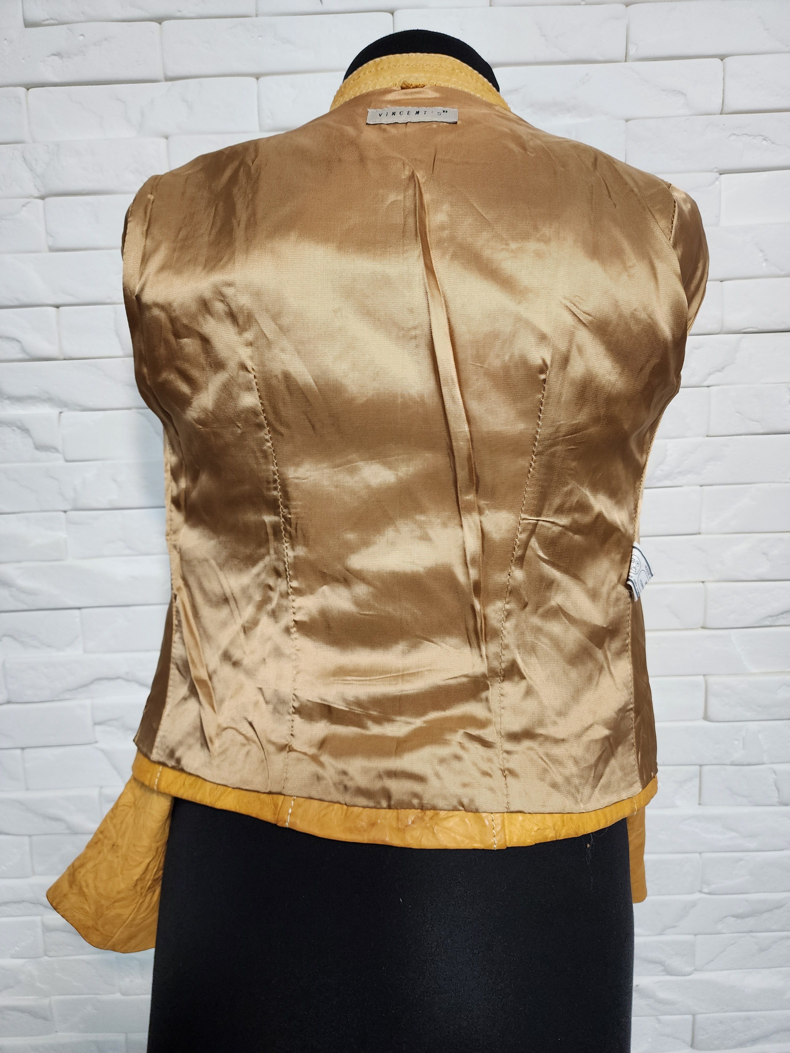 Other Yellow Leather Jacket: Women's Zipper Up Size S / US 4 / IT 40 - 7 Thumbnail
