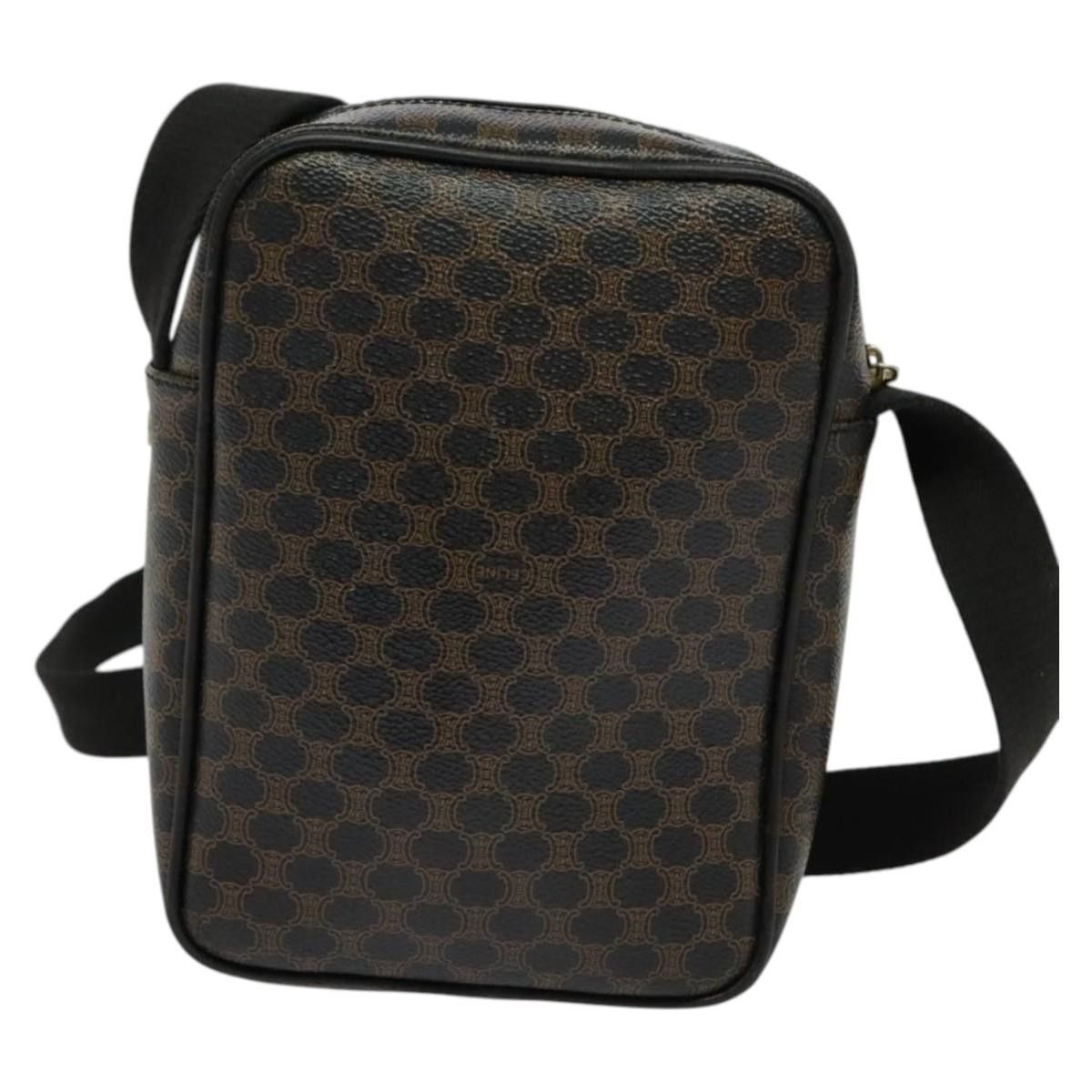 Celine CELINE Macadam Canvas Shoulder Bag Pvc Leather Black Gold Size ONE SIZE - 3 Thumbnail