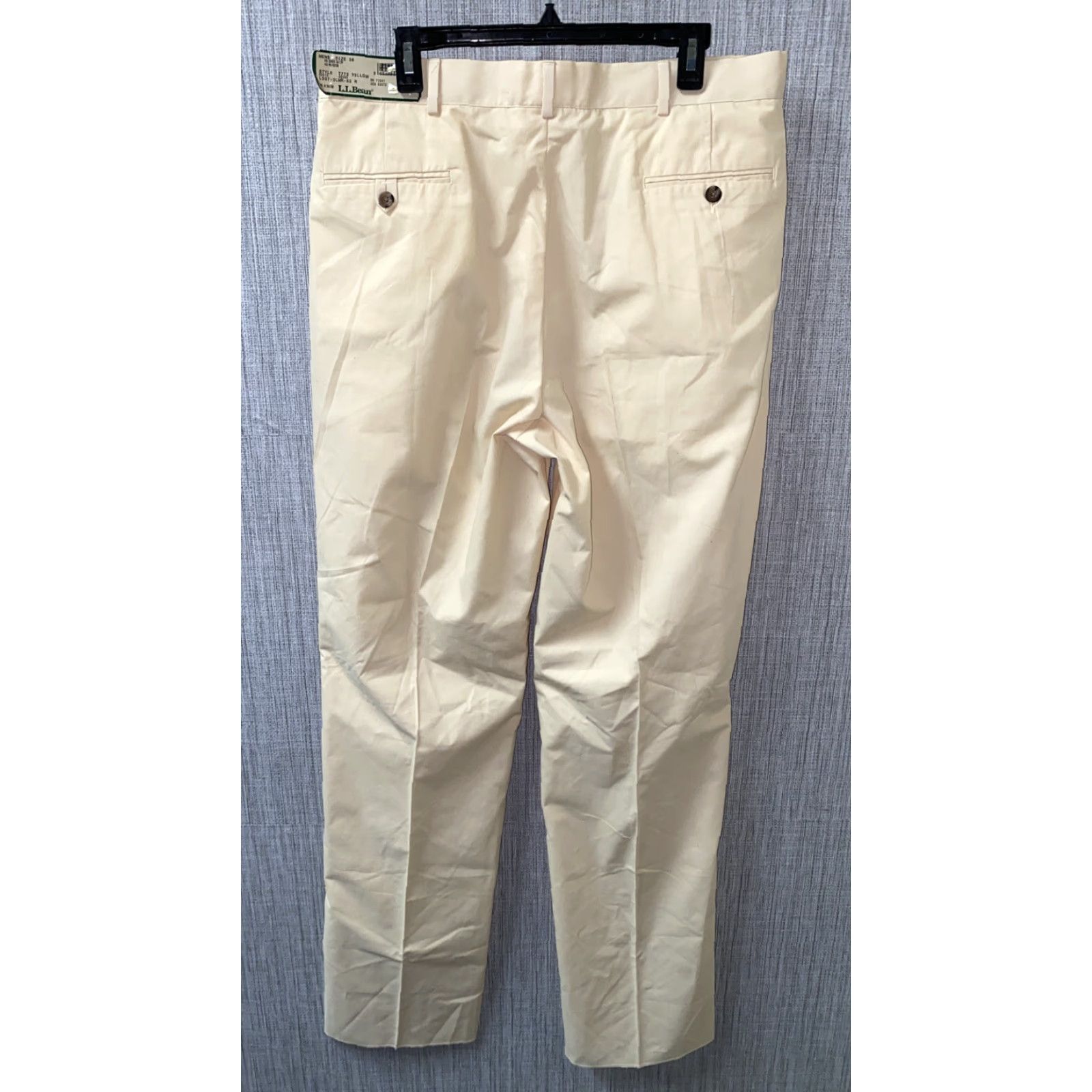 Vintage L.L. Bean Mens Yellow Cotton/Polyester Zip Fly Pants Size 36 Unhemmed NEW Regular Men Casual Pants Size US 36 / EU 52 - 4 Thumbnail