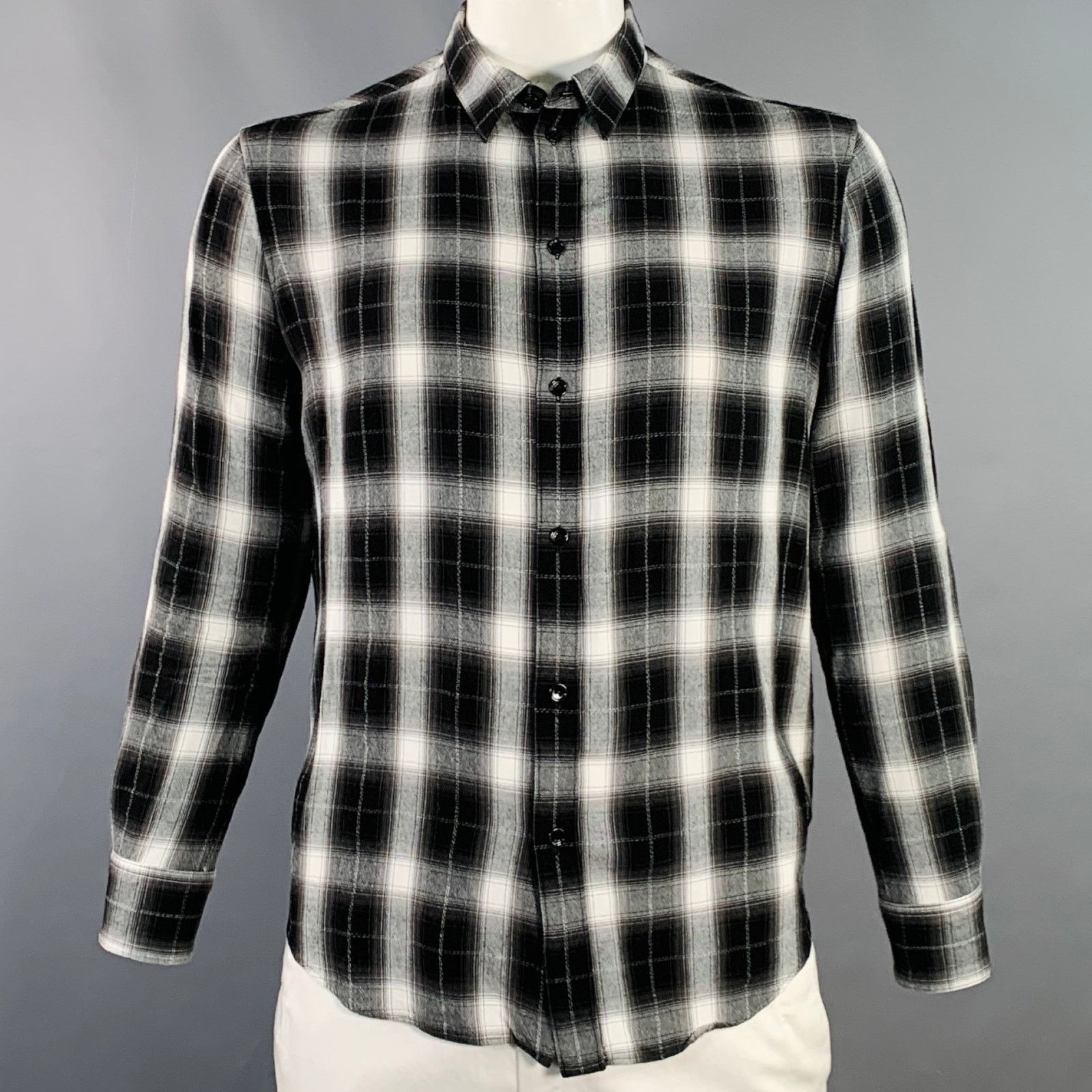 Celine CELINE Black White Plaid Viscose Cotton Button Down Shirt Size US XXL / EU 58 / 5 - 1 Thumbnail