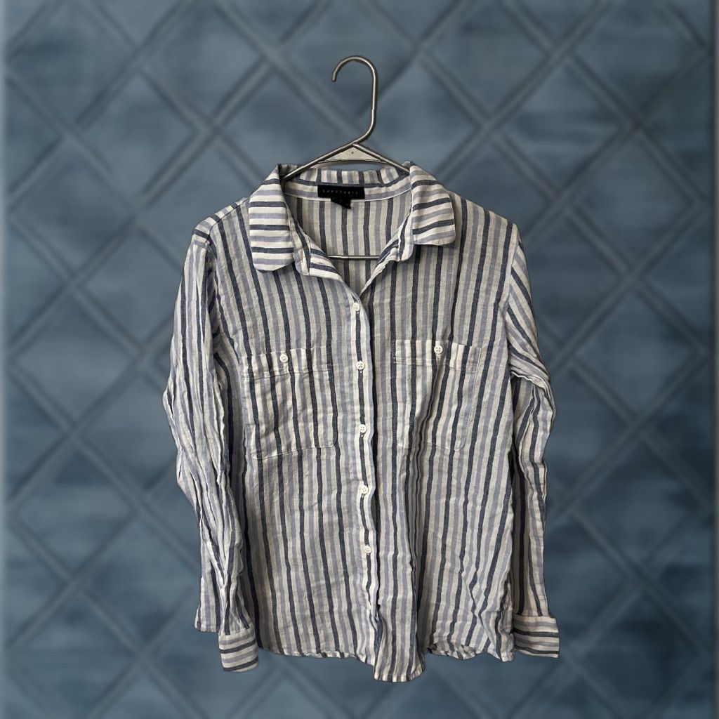 Sanctuary Sanctuary Shirt, Blouse, Women, S, Blue, Linen & Cotton, Striped, Small, Colorful, Sanctuary, 90s? Size S / US 4 / IT 40 - 1 Thumbnail