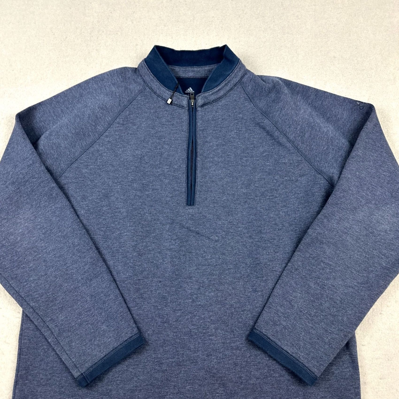 Adidas Adidas Club Sweatshirt Men Large Blue Solid 1/4 Zip Pullover Golfer Cover Up L Size US L / EU 52-54 / 3 - 2 Thumbnail