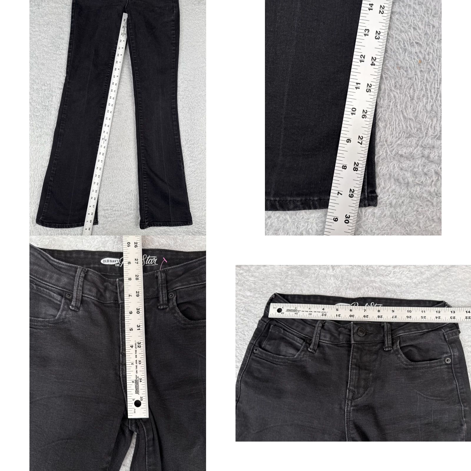 Old Navy Old Navy Women's Black Denim Bootcut Jeans 25x30 Vintage Retro 90s Flare Low Rise Size 42" / US 20 - 8 Thumbnail