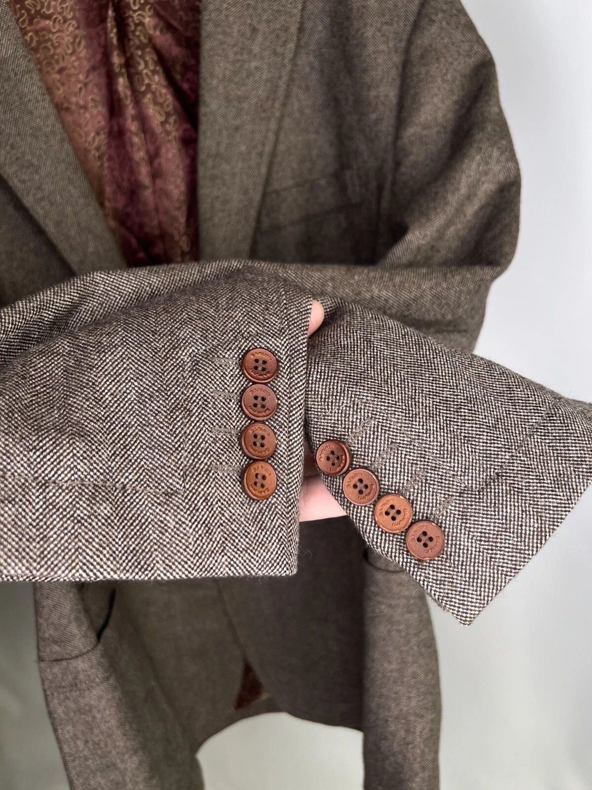 Other MARIO BARUTTI Wool Tweed Light Brown Men's Jacket Blazer Size 48R - 9 Thumbnail
