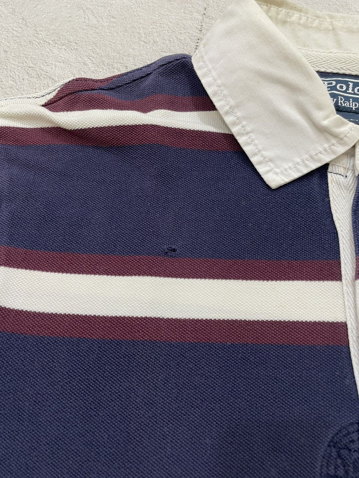RRL Ralph Lauren 2000s Polo RRL Vintage Stripped Rugby Navy & White Hysteric Size M / US 6-8 / IT 42-44 - 5 Thumbnail