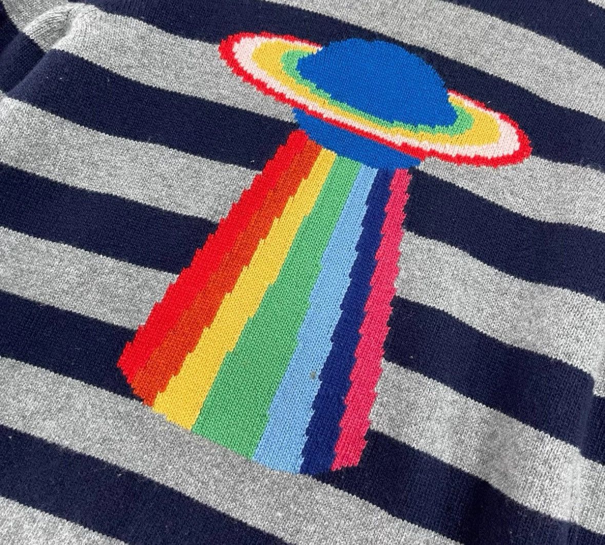 Gucci Gucci Rainbow flying saucer gray and blue striped sweater 2 Size US S / EU 44-46 / 1 - 4 Thumbnail