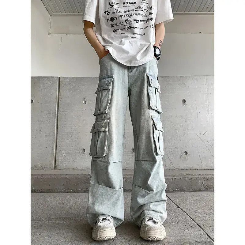 Japanese Brand Retro loose wide leg casual pocket jeans Size US 32 / EU 48 - 5 Thumbnail