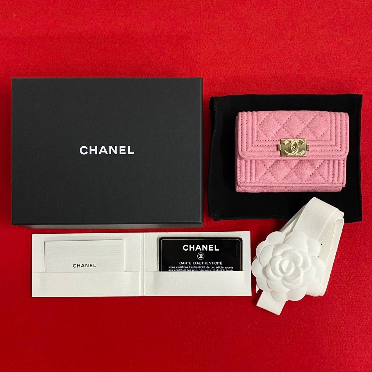 Chanel Chanel Chanel Boy Chanel Caviar Wallet Leather Short Wallet DUTY FREE for USA Size ONE SIZE - 1 Thumbnail