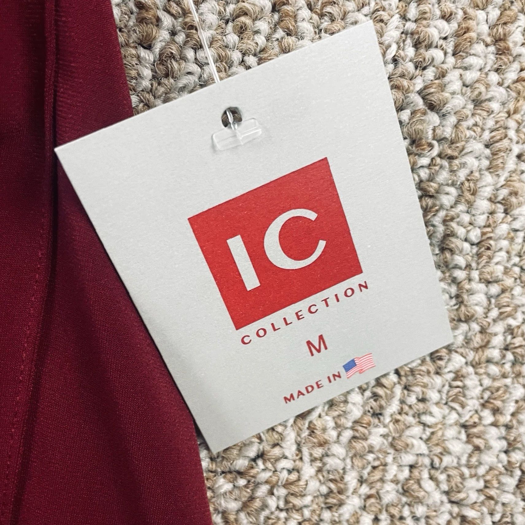 Vintage IC by Connie K Blouse Women M Red Tunic Round Neck Long Sleeve High-Low Hem NWT Jersey Drapey VINTAGE? (No) E320 Size M / US 6-8 / IT 42-44 - 6 Thumbnail