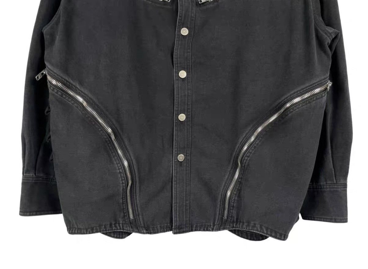 FAR FROM WHAT Far Archive Distressed Washed Multi-Zip Denim Jacket J31 Size US M / EU 48-50 / 2 - 4 Thumbnail