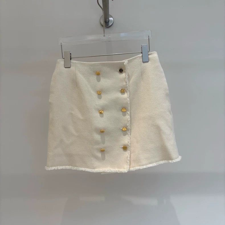 Thom Browne Thom Browne Beige Logo Pleated Mini Skirt - dmc Size US 30 / EU 46 - 1 Thumbnail