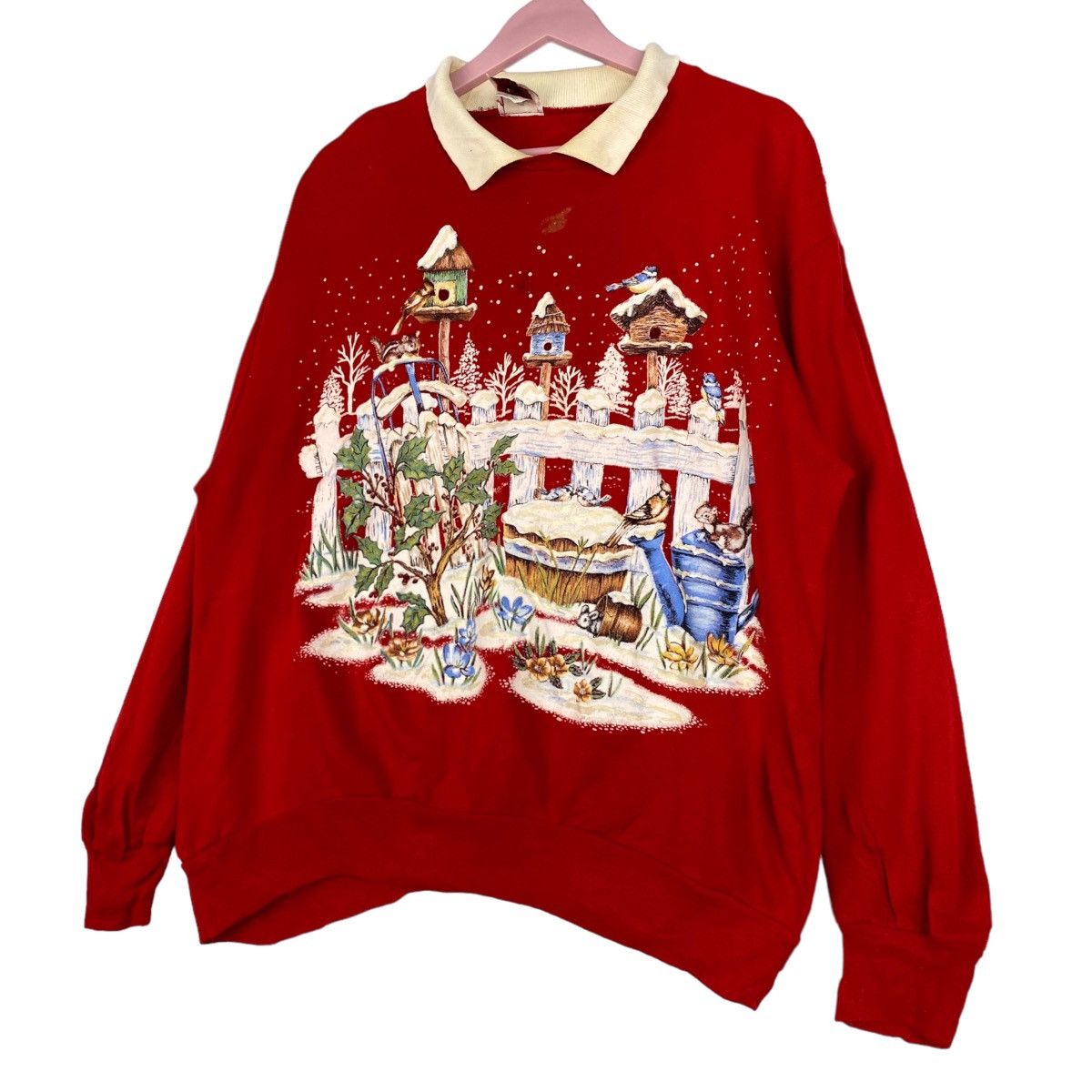 Vintage Vintage Nutcracker Christmas Bird Snowing Graphic Collar Size L / US 10 / IT 46 - 2 Thumbnail