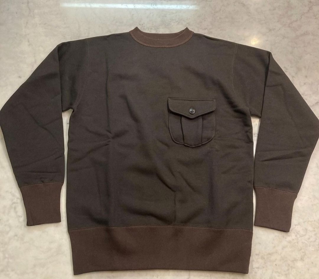 image of Freewheelers Fleece Pocket Sweater in Brown, Men's (Size Small)
